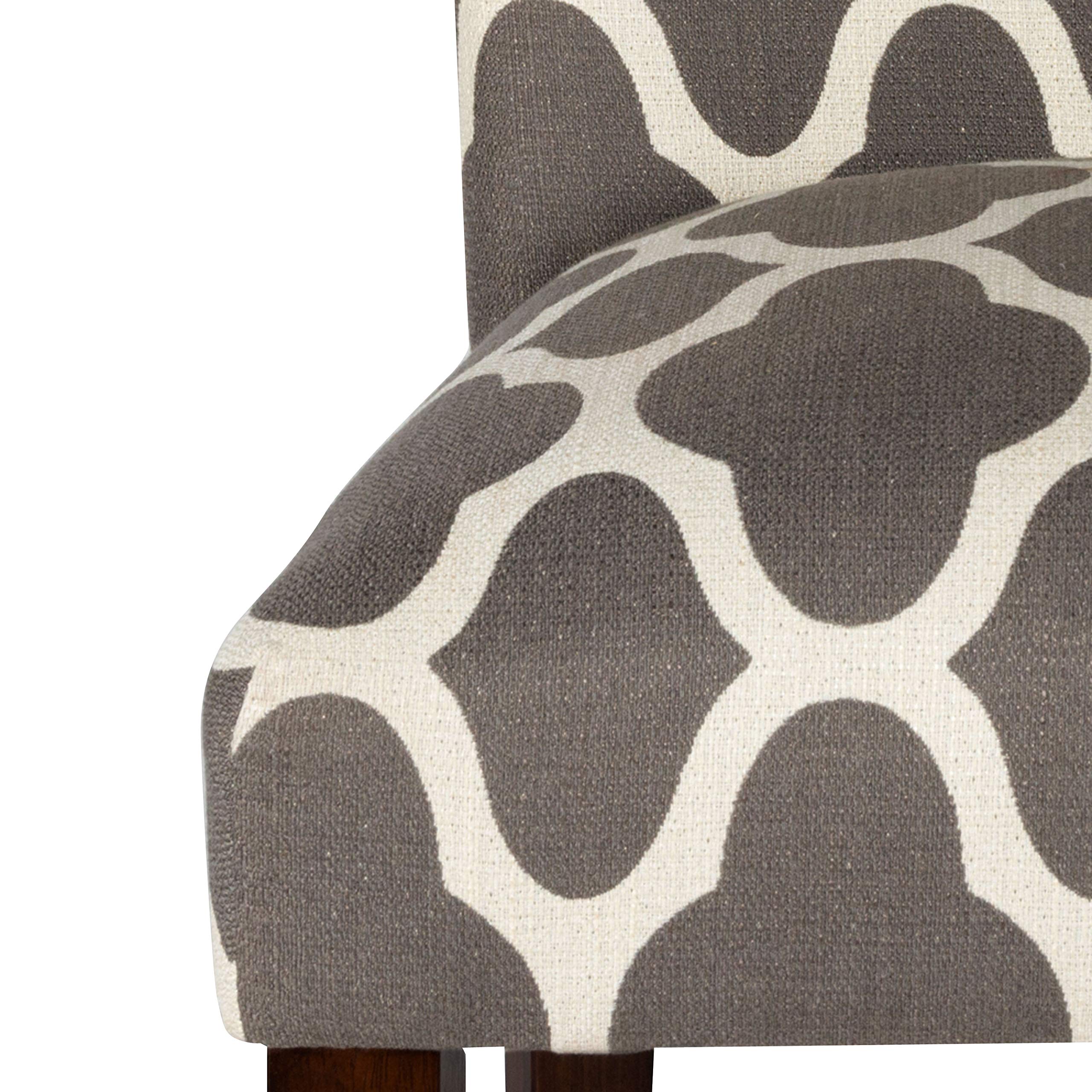 HomePop Parsons Classic Upholstered Dining Chairs Set of 2 - Grey and Cream Geometric Pattern Modern Accent Chairs for Dining Room, Kitchen, Office or Living Room Decor