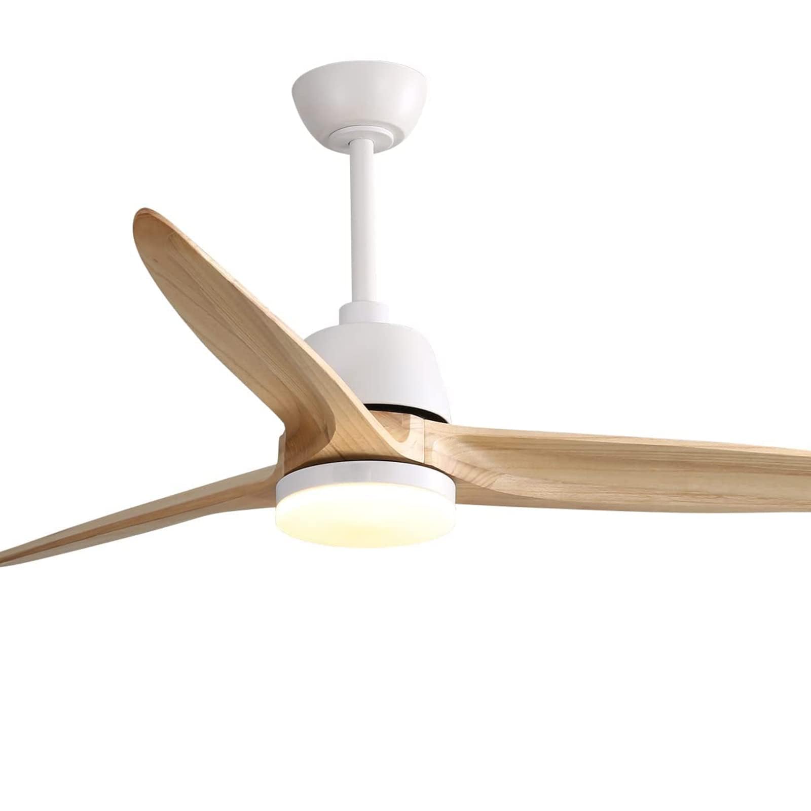56 Inch Wood Ceiling Fan with Light & Remote Control - 6-Speed Quiet Energy Saving Indoor Ceiling Fan, 3-Blade Light Wood Grain Design - Perfect for Living Room, Bedroom & Office