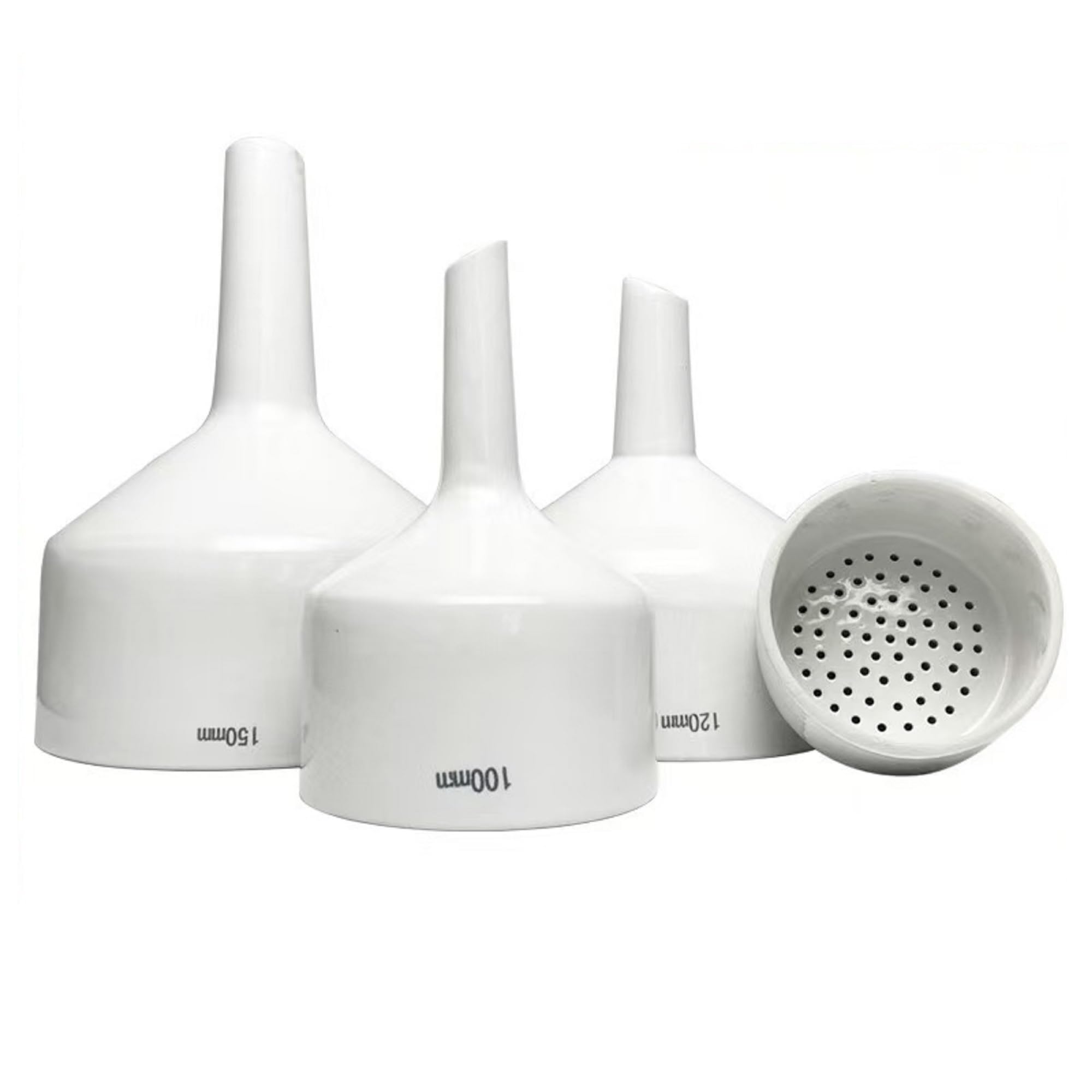 Premium Laboratory Buchner Ceramic Funnel 60/80/100/120/150mm with 9*1 Brinell Funnel Holder - Durable Vacuum Filtration for Chemistry, Biology & Pharmaceutical Labs