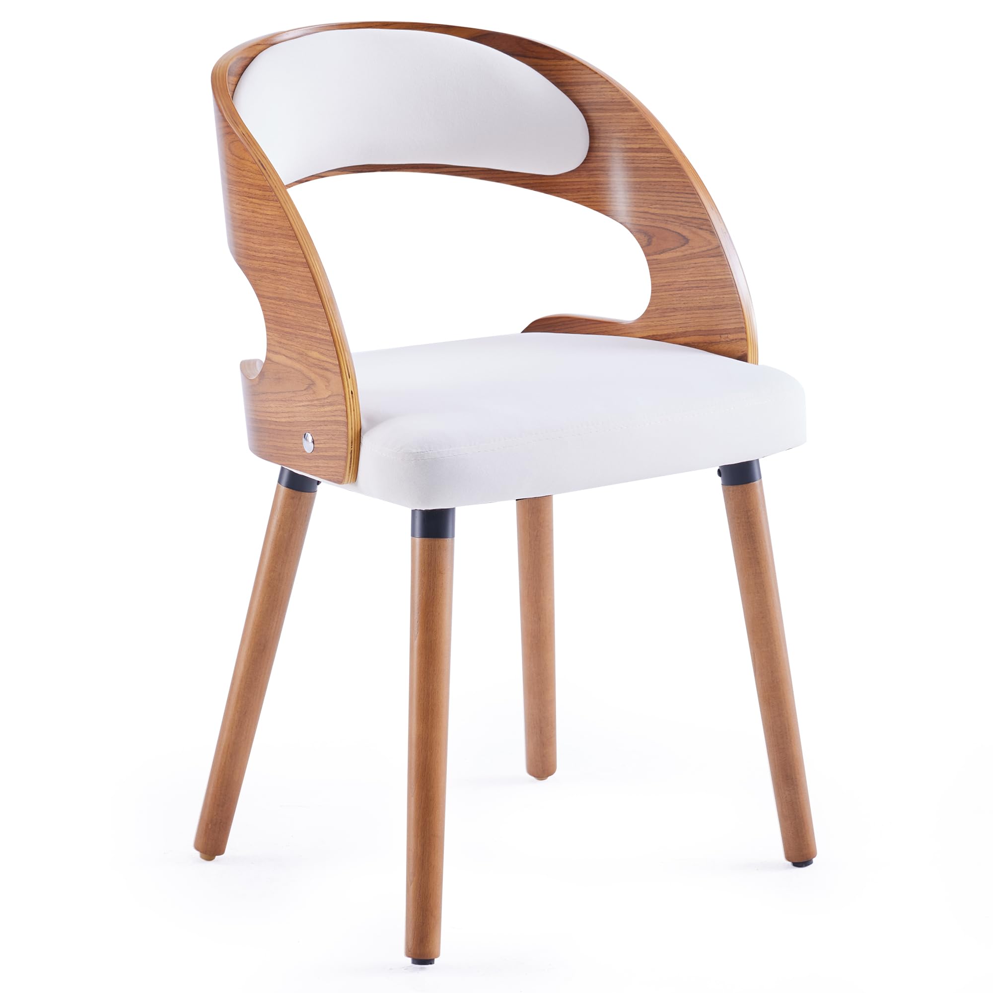 Farini Modern Upholstered Wood Dining Chairs with Curved Backrest - Set of 2 Beige Kitchen Chairs for Dining Room, Living Room & Home Decor | Comfortable Seating for Family Meals & Entertaining Guests