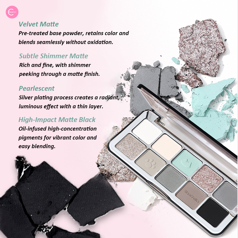 Shedella Cat Series 10 Color Eyeshadow Palette - Highly Pigmented, Long Lasting Makeup Kit for Party, Date Night & Special Occasions