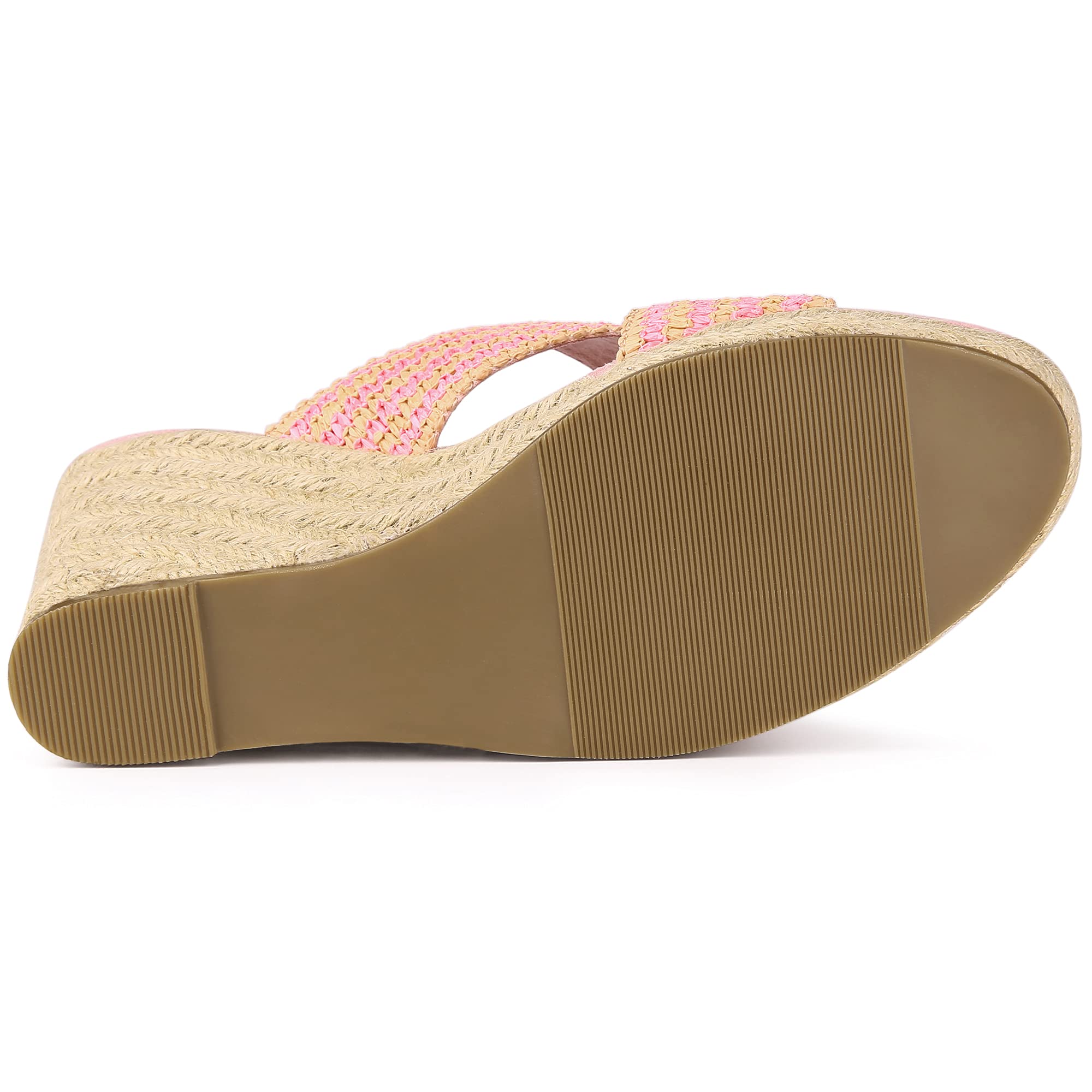 Allegra K Women's Espadrilles Wedge Sandals - Comfortable Slip-On Summer Shoes for Beach, Vacation & Casual Outings