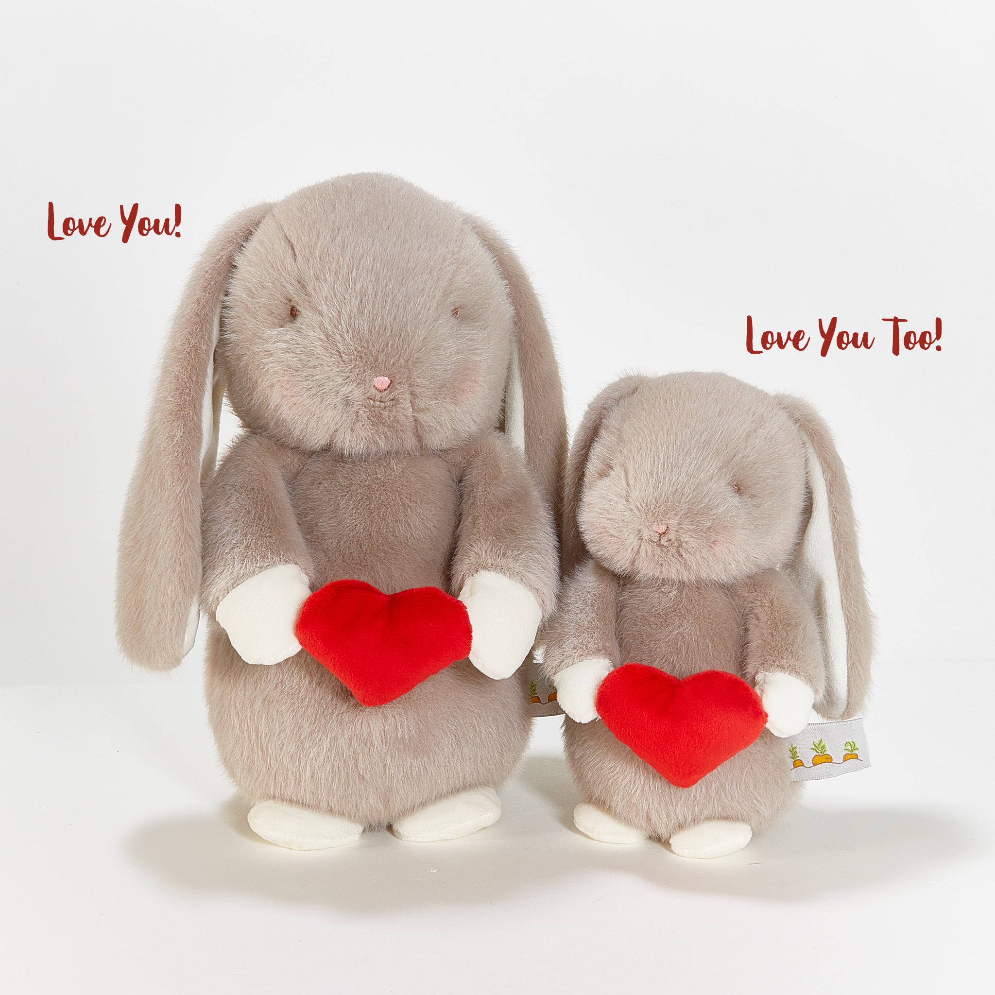 Cute Gray Bunny Plush Toy - Soft Stuffed Animal for Kids, Valentine's Day Gift & Nursery Decor