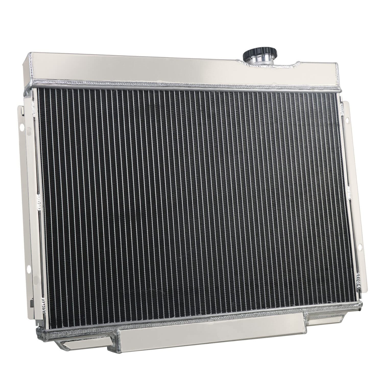 1964-1966 Ford Galaxie V8 4 Row Aluminum Radiator Replacement Kit with Fan Shroud & Thermostat Relay - High Performance Cooling System Upgrade for Classic Car Restoration & Hot Rod Projects