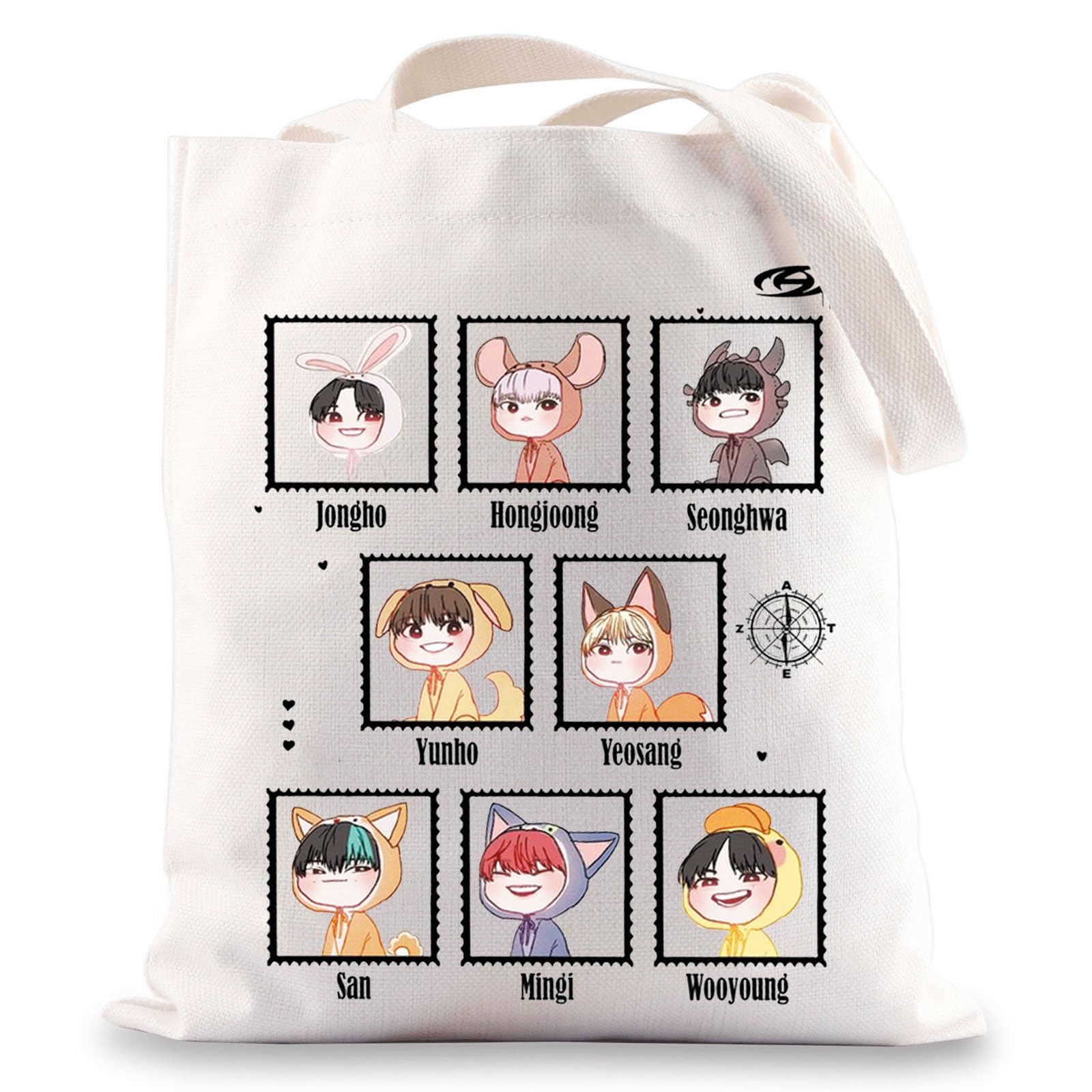 BWKTOP K-Pop Music Group Tote Bag - Cute Canvas Shoulder Bag for Fans | Official K-Pop Band Merchandise Gift | Perfect for Concerts, School & Shopping