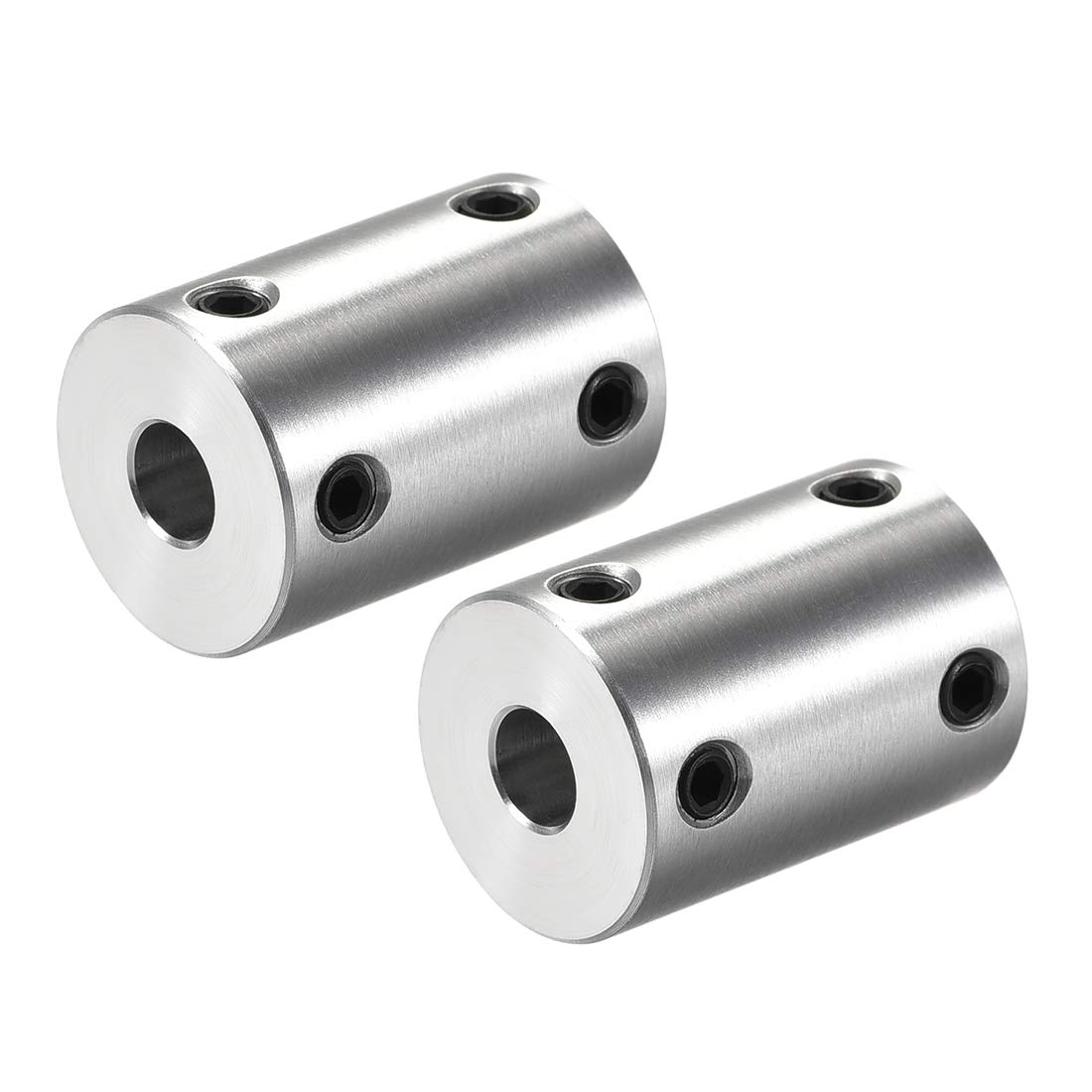 uxcell 6mm to 1/4 Inch Bore Rigid Coupling Set Screw L25XD18 Aluminum Alloy Shaft Coupler Connector - 2pcs for 3D Printers, CNC Machines, Motor Accessories & Robotics Projects