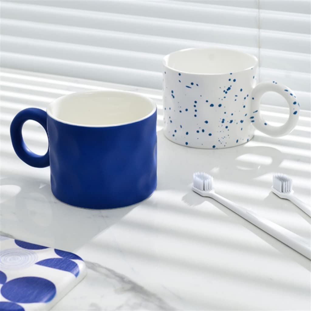 Ceramic Toothbrush & Mouthwash Cup Set for Couples - Family Bathroom Organizer with Tray for Countertop Storage | Perfect for Master Bath, Guest Bath & Dorm Rooms
