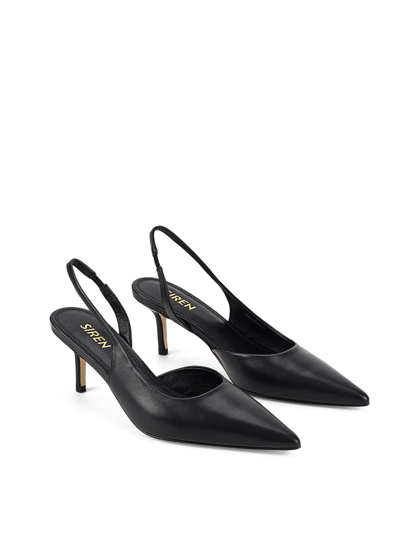 Yoselyn Dorsay Black Leather Slingback Heels - Comfortable & Stylish Women's Shoes for Work, Parties & Evening Events