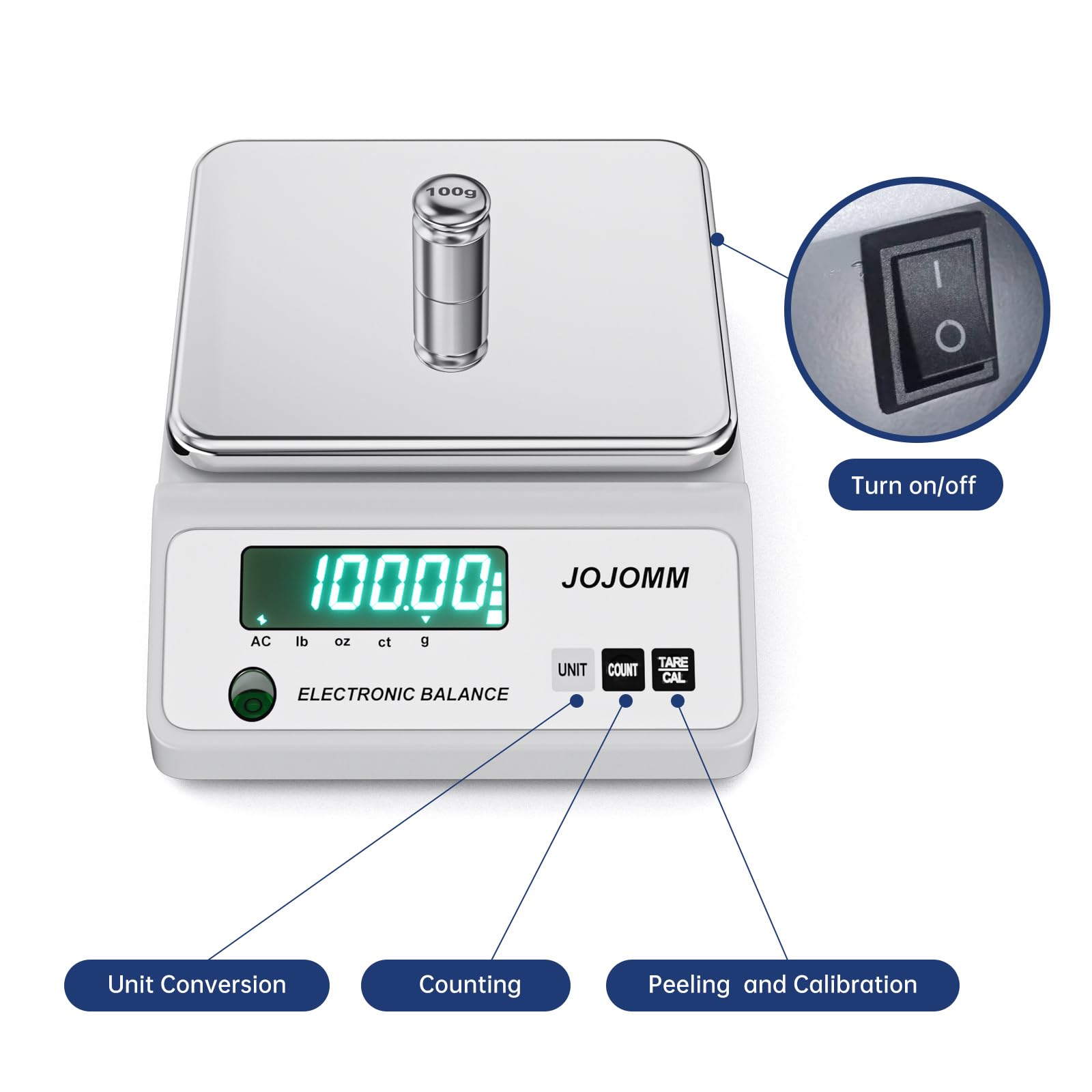High Precision 5000g x 0.01g Digital Lab Scale - Analytical Electronic Balance for Jewelry, Kitchen & Scientific Use | Accurate Gram Scale for Weighing Gold, Ingredients & Lab Samples