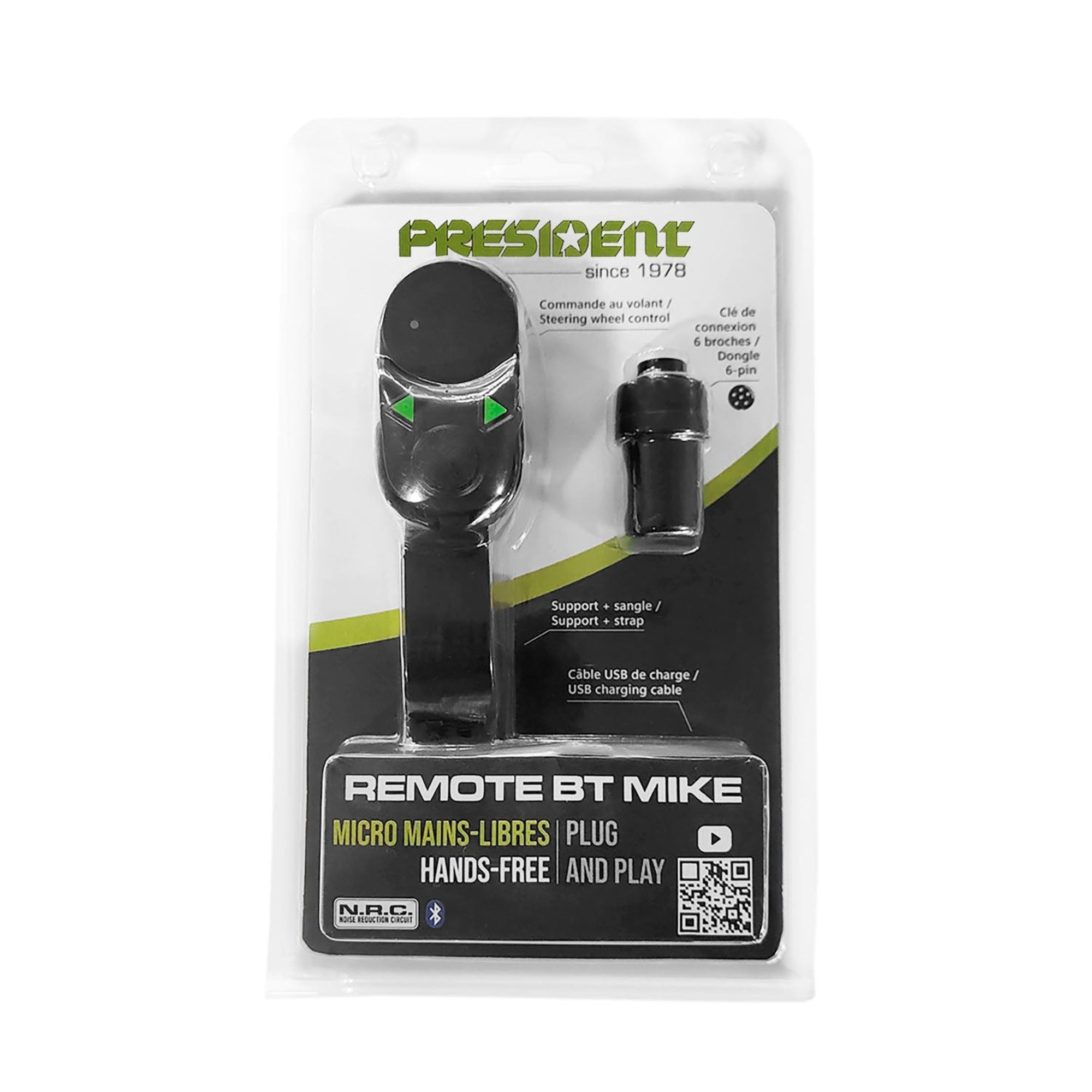 President BT Mike Bluetooth CB Microphone - Wireless Handheld Mic for Truckers & CB Radios - Perfect for Long Haul Driving & Road Communication