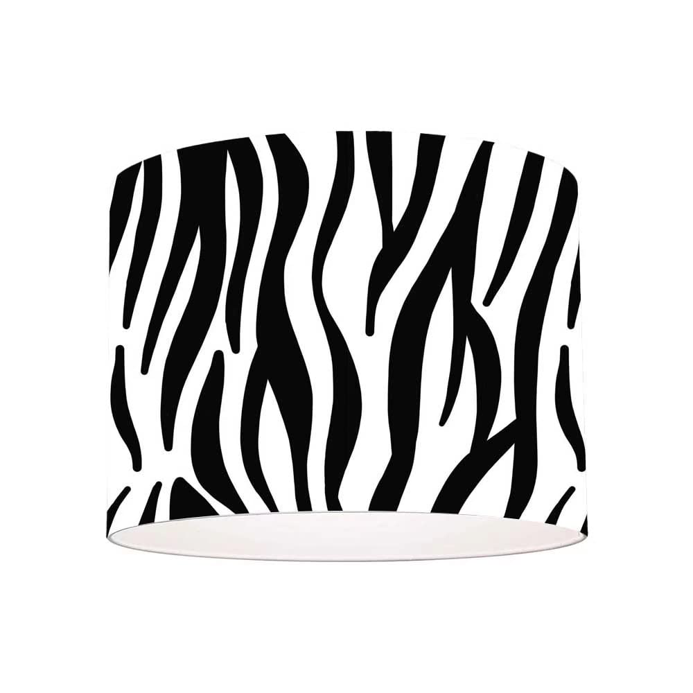 Greture Black and White Zebra Stripe Cylindrical Lamp Shade - 7.87