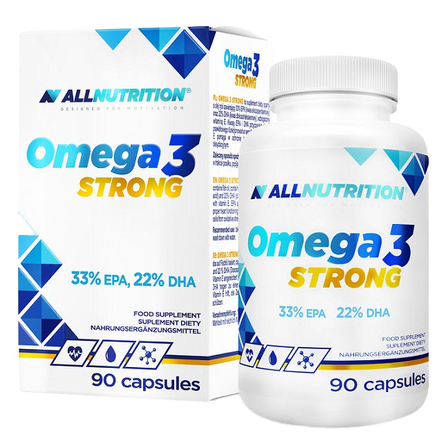 Allnutrition Omega 3 Strong Fish Oil Supplement - 90 Softgel Capsules for Heart, Brain & Joint Health - Supports Immune System & Cardiovascular Function - Perfect for Active Lifestyles & Daily Wellness