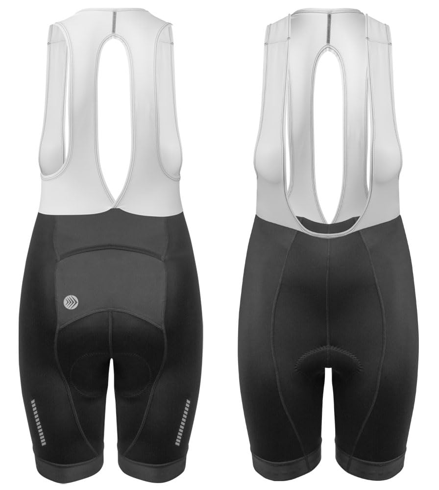 Women's Padded Cycling Bib Shorts - Long Distance Comfort, Breathable & USA Made - Perfect for Road Biking, Spinning & Indoor Cycling Workouts