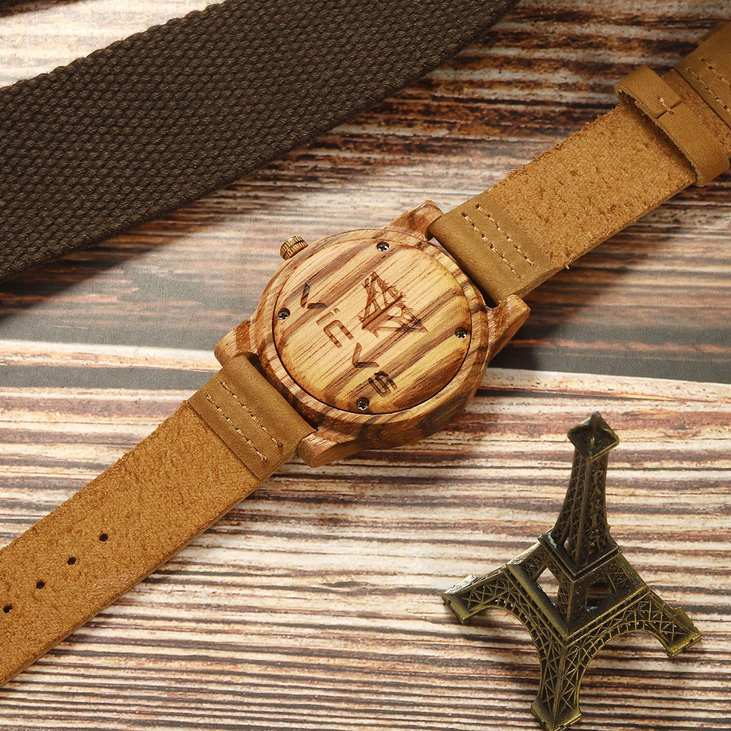 Wooden Watches for Men & Women - Walnut/Olive Wood Chronograph for Sports & Leisure