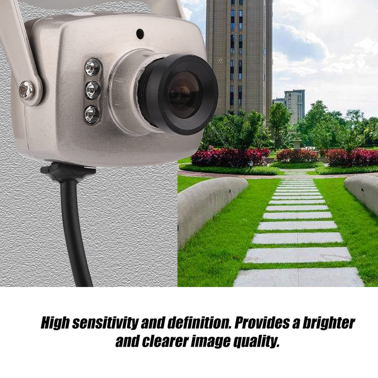 Zunate Mini CCTV Camera with Night Vision - 6 LED Wired CMOS Security Camera for Home & Hotel Surveillance (NTSC Standard) | Indoor/Outdoor Monitoring, Baby/Pet Watching, Business Security