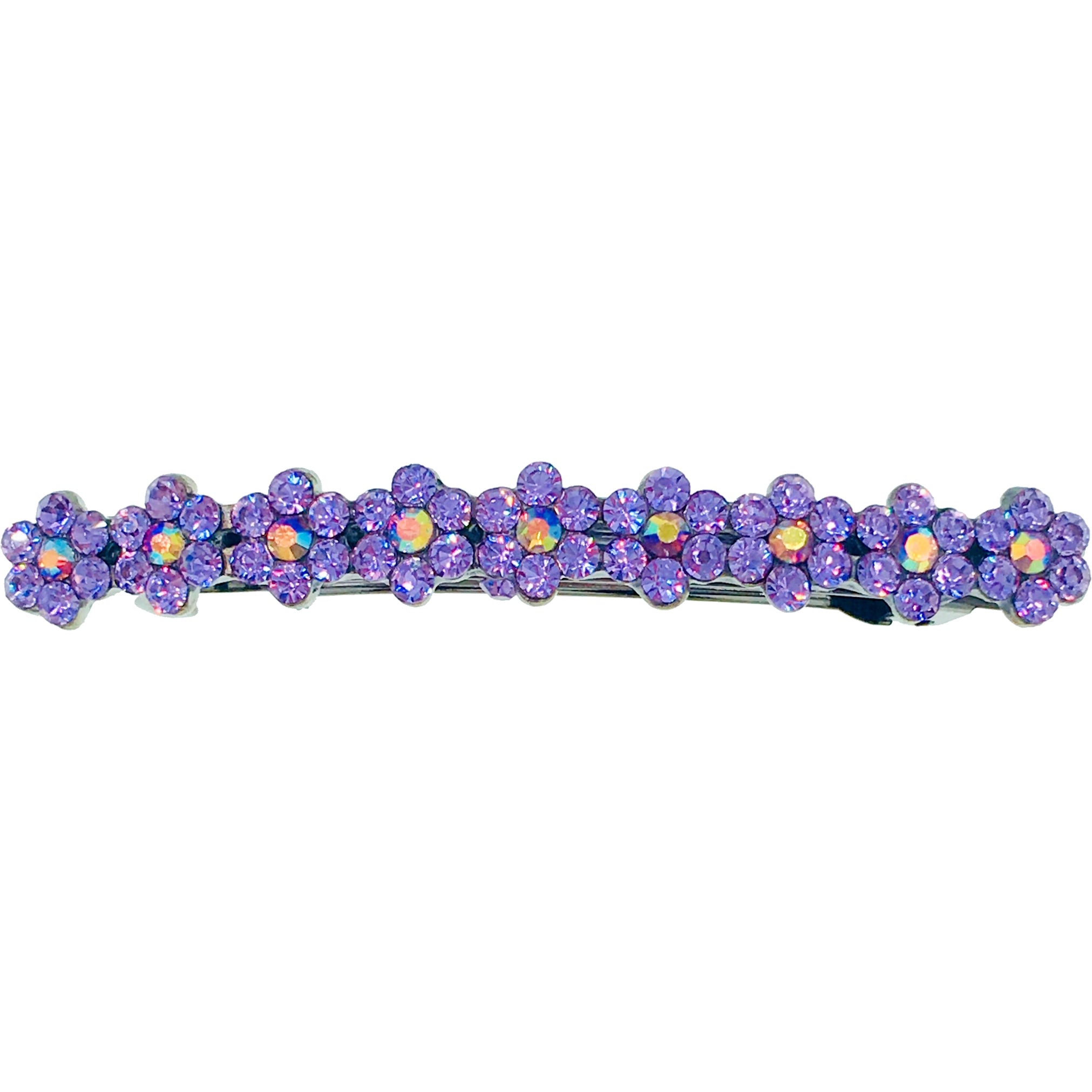 Swarovski Crystal Small Daisy Barrette Hair Clip - Black Base with Blue, Pink, Red, Purple, Green, Gray, Brown & AB Colors | Perfect for Weddings, Parties & Everyday Hair Accessories