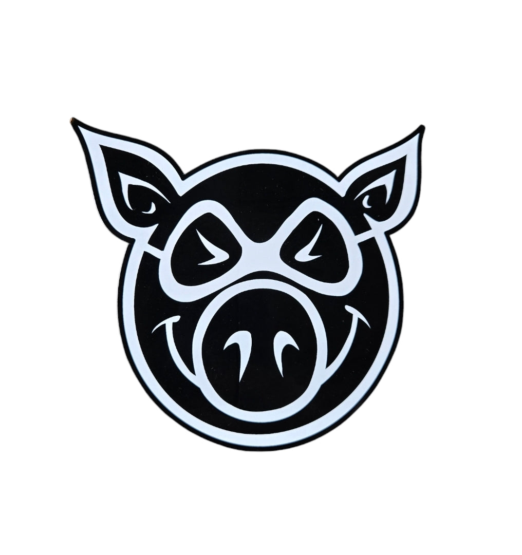 PIG Wheels Sticker 3.5 x 4.5 Inches - Durable Vinyl Decals for Cars, Bikes, Laptops & DIY Projects - Perfect for Customizing Vehicles, Helmets, and Personal Belongings