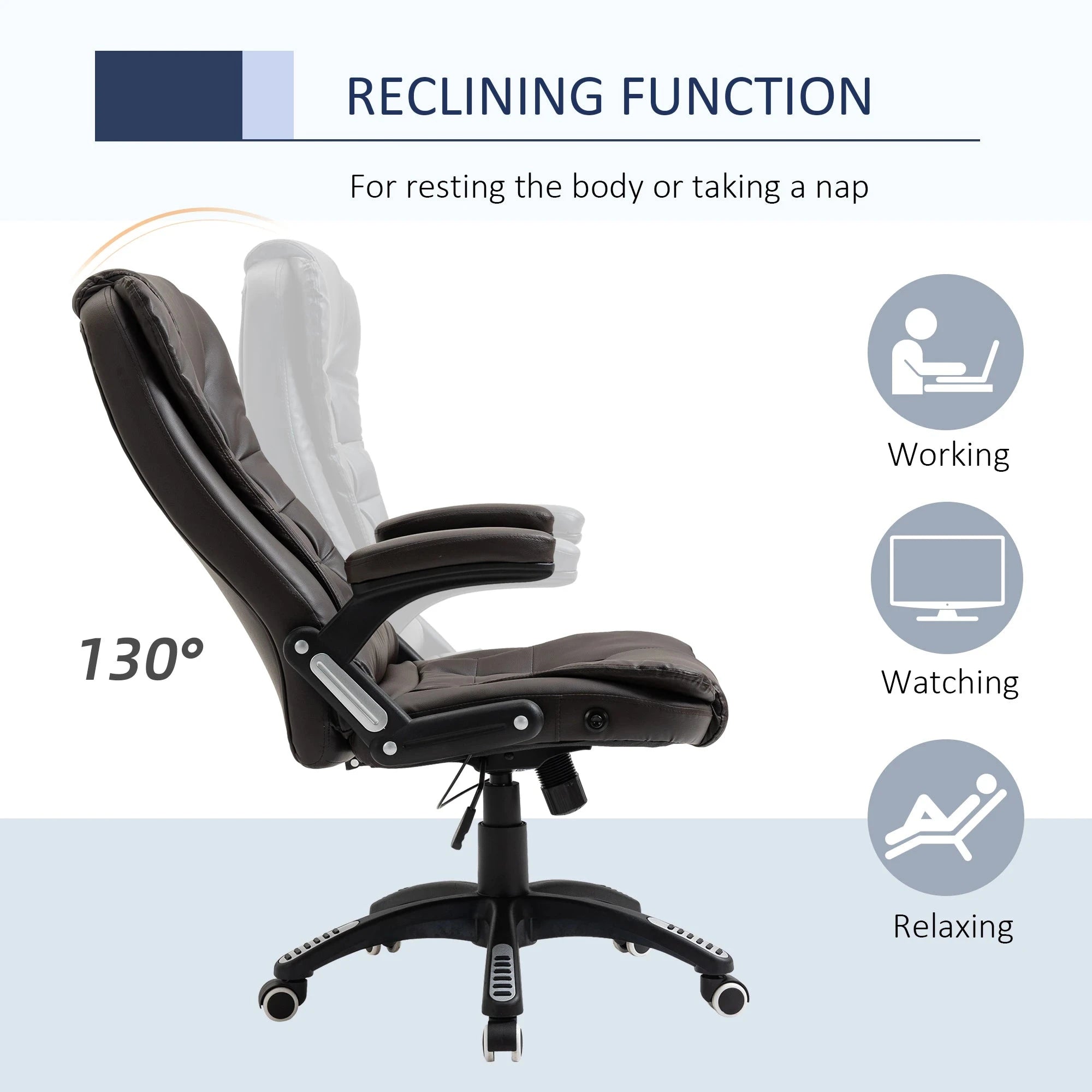 Premium High Back Faux Leather Executive Office Chair - Ergonomic Swivel Seat with Adjustable Height (Black/Gray) - Perfect for Home Office, Conference Rooms & Corporate Workspaces