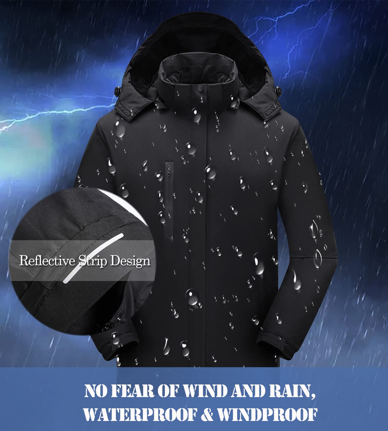 Men's Heated Jacket with Detachable Hood - Lightweight Washable Winter Coat, 3 Heat Settings & 9 Heating Zones - Perfect for Outdoor Work, Skiing & Cold Weather Activities