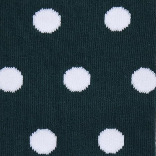 Emerald Green Socks With White Polka Dots / 8 Pack