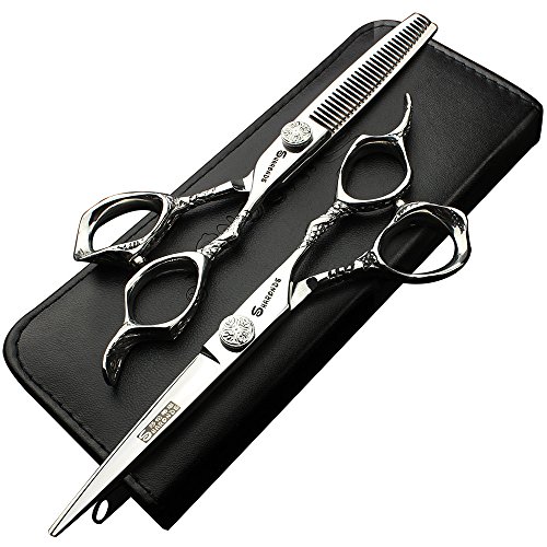 Professional 6-inch Japan 440C High-Hardness Stainless Steel Hair Scissors for Salon & Hairdressers - Precision Trimming & Thinning Shears Set for Styling, Cutting, and Layering Hair