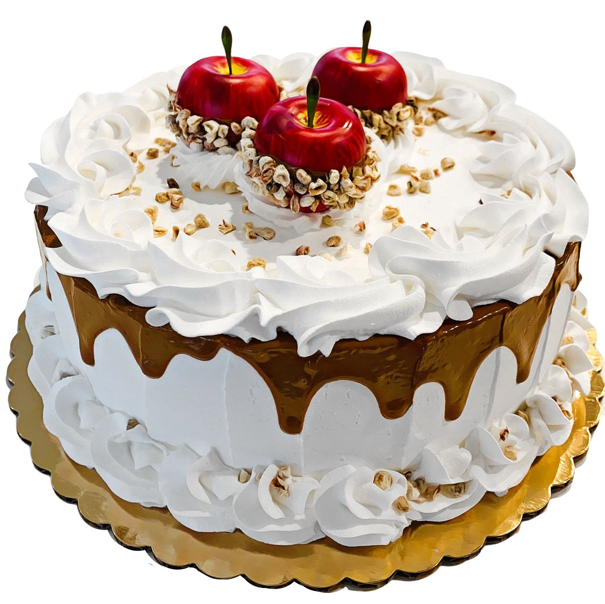 Realistic Fake Cake Decor - Artificial Cake Display for Home Decoration - Fake Cupcakes & Carmel Apple Cake - Perfect for Wedding, Party & Bakery Shop Displays