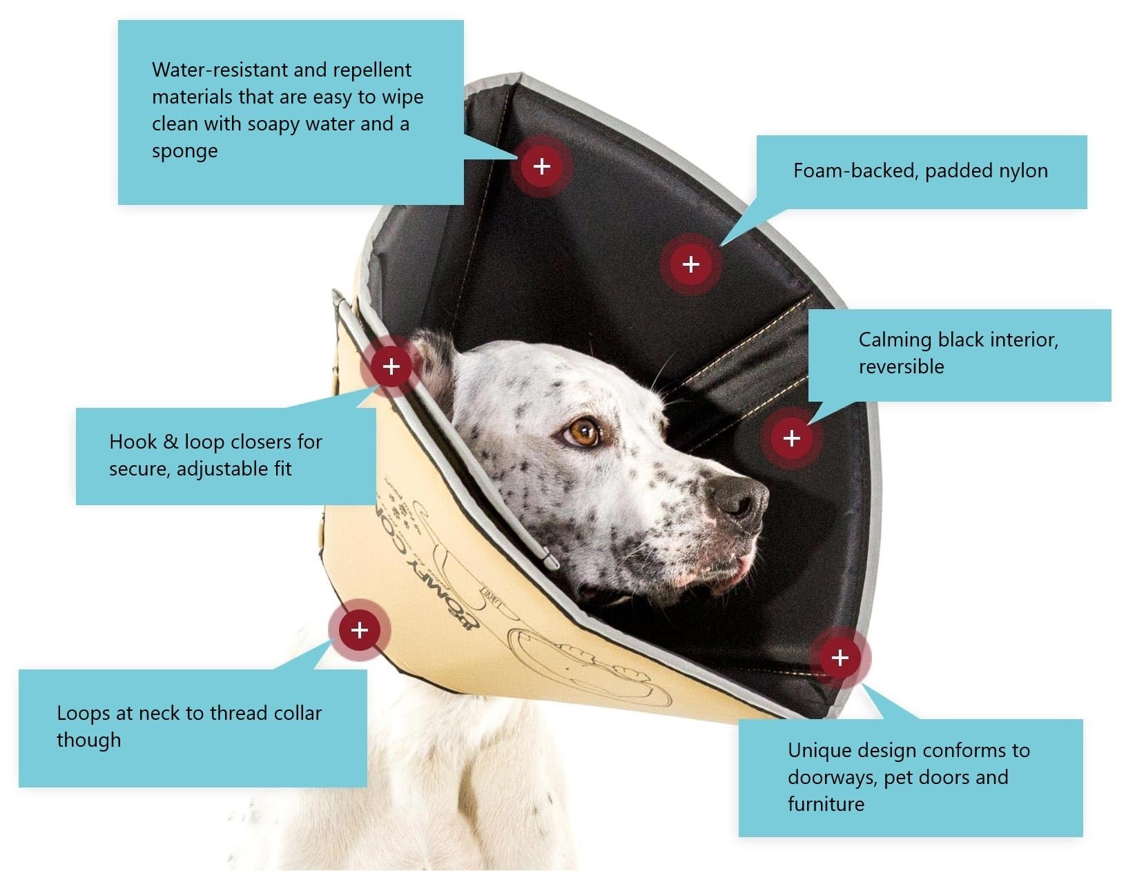 Soft Pet Recovery Cone for Dogs & Cats - Medium Size (Extra-Long) in Tan | Comfortable E-Collar Alternative for Post-Surgery Care, Wound Protection, Spay & Neuter Recovery | Perfect for Home Healing & Vet Visits