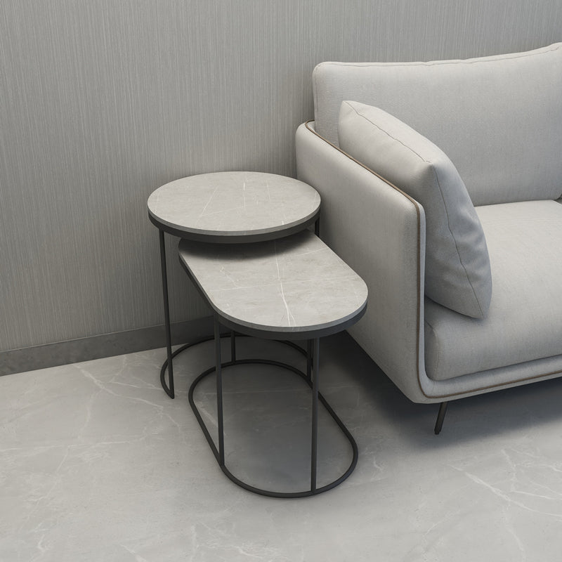 Italian Minimalist Luxury Oval & Round Marble Coffee Table - Modern Living Room Centerpiece for Home Decor & Entertaining