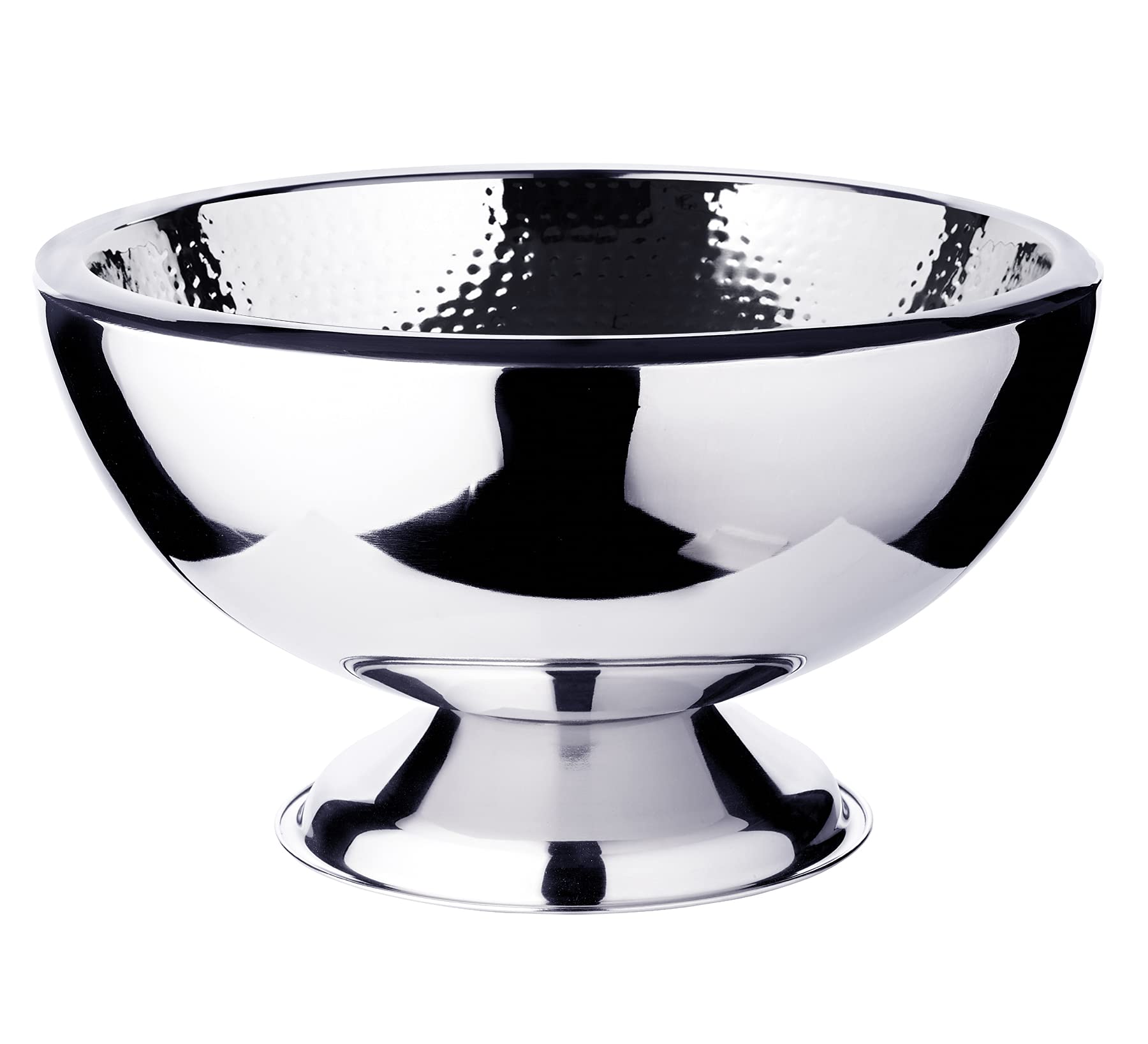 EDZARD 10.5 Liter Stainless Steel Champagne Bucket Cooler - 44cm Hole Diameter, Hammered Double Wall Insulation for Wine & Sparkling Bottles - Perfect for Weddings, Parties & Restaurant Service