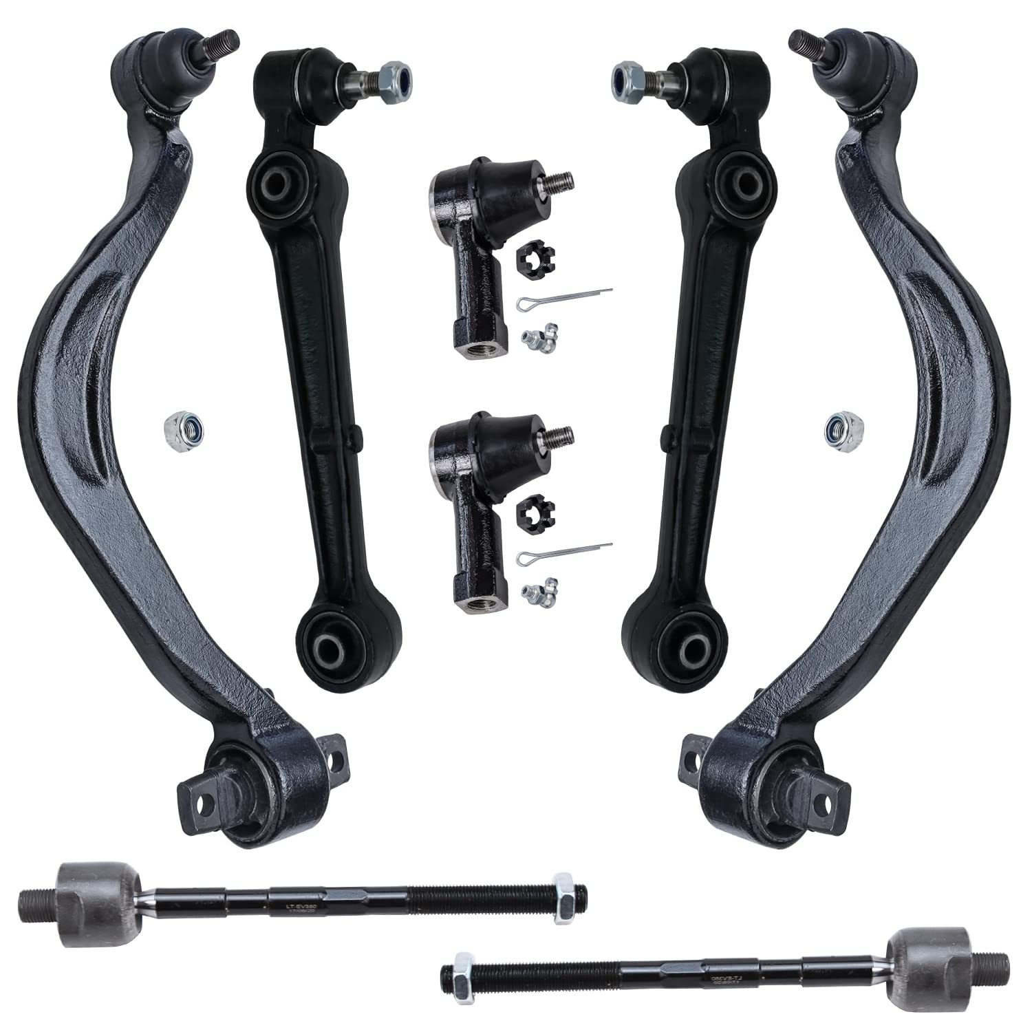 Detroit Axle 8-Piece Front End Control Arm Kit for Chrysler Sebring Dodge Avenger Eagle Talon Mitsubishi Eclipse - Lower Control Arms with Ball Joint & Tie Rod Ends Replacement - Perfect for Suspension Repair & Off-Road Upgrades