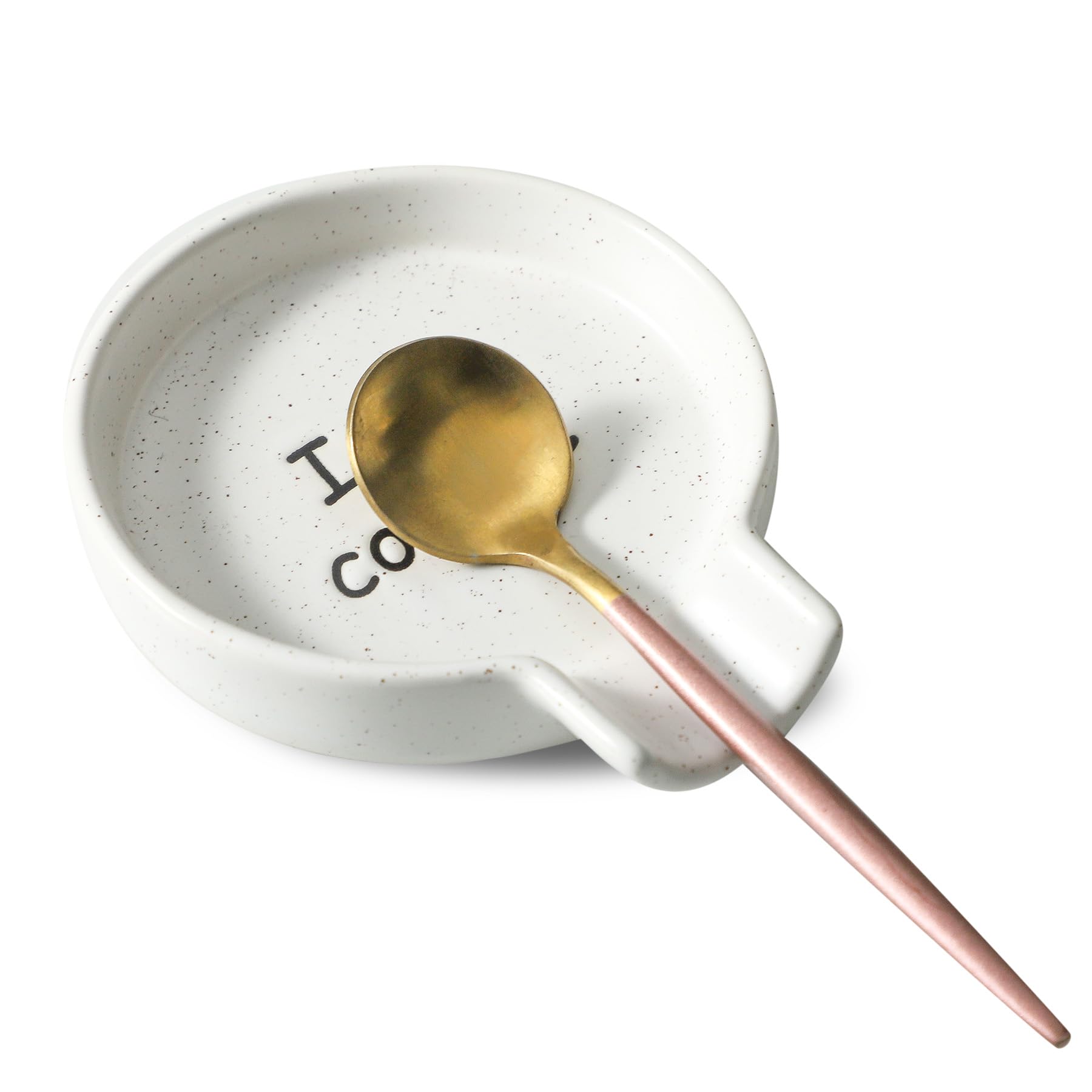 Ceramic Spoon Rest Holder for Teaspoons, Bar Spoons & Coffee Stirrers - Decorative Kitchen Accessory for Coffee & Tea Stations - Perfect for Home, Cafe & Restaurant Use