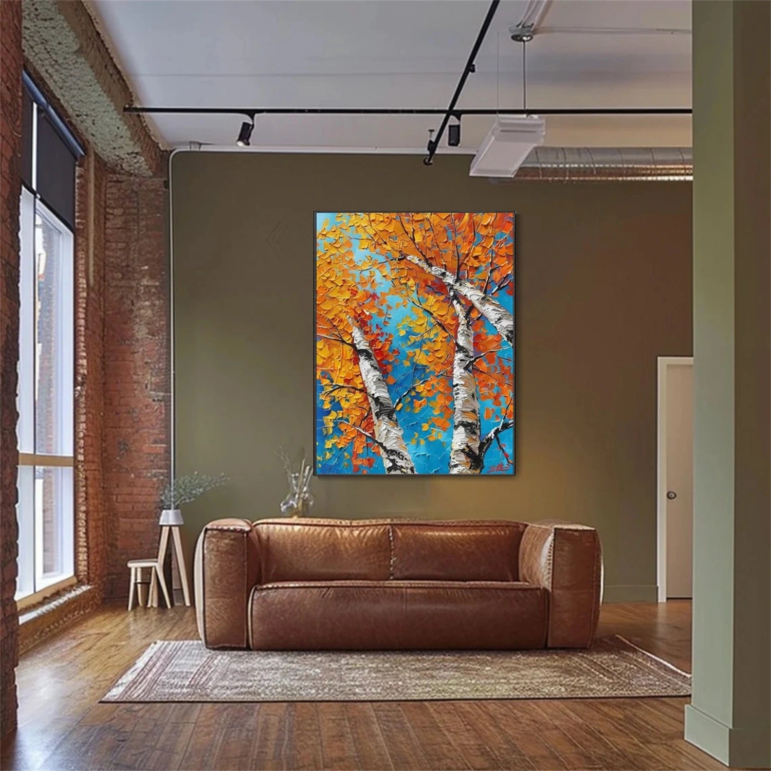 Flower and Tree Painting - Handmade Canvas Art #FT150 - Perfect for Home Decor, Living Room, Bedroom & Office Wall Art