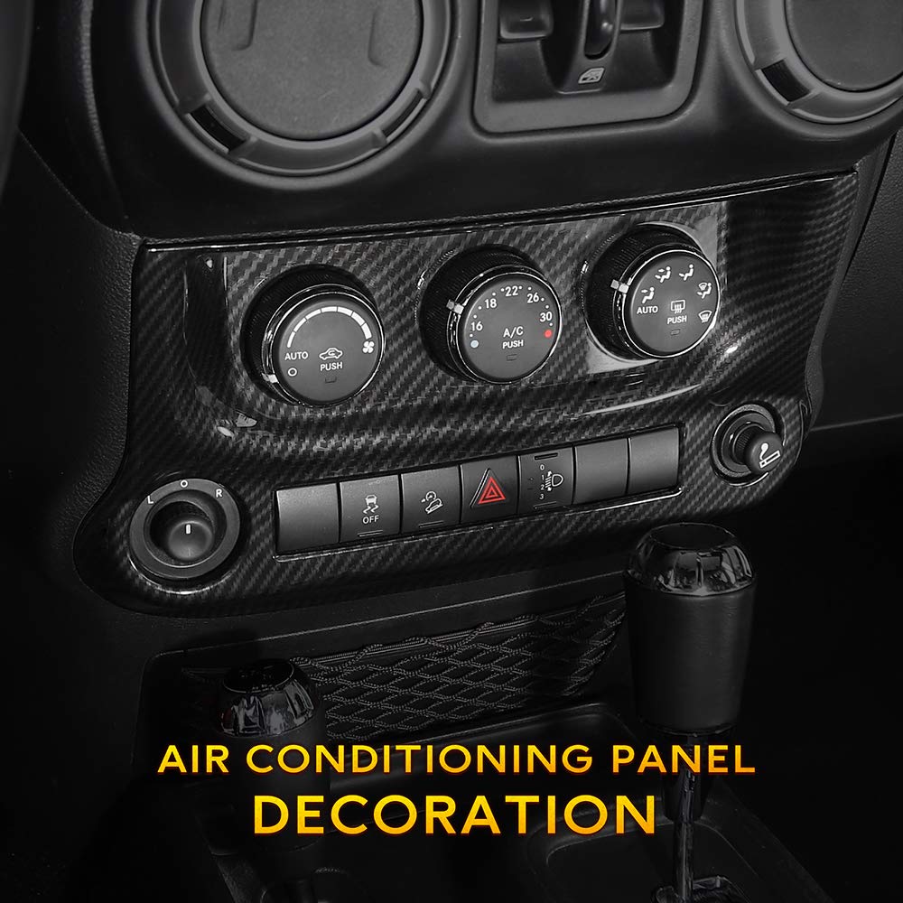 RT-TCZ Carbon Fiber Interior Trim Kit for Jeep Wrangler JK & JKU (2011-2017) - Dashboard & Center Console Accessories | Off-Road & Daily Driving Upgrade