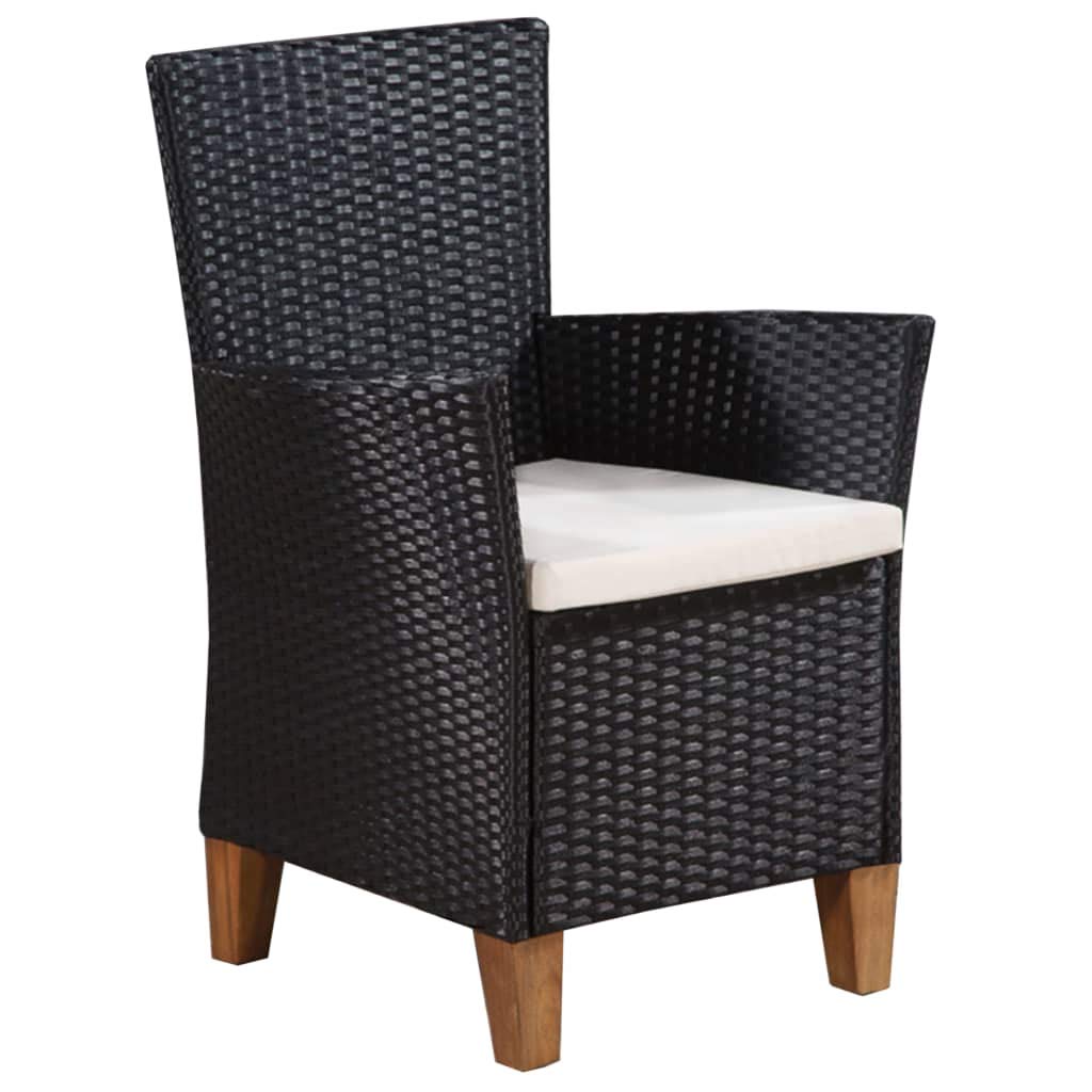 7-Piece Outdoor Dining Set - Black & Brown Poly Rattan Furniture for Gardens, Backyards, Balconies | Perfect for Poolside Entertaining & Al Fresco Dining