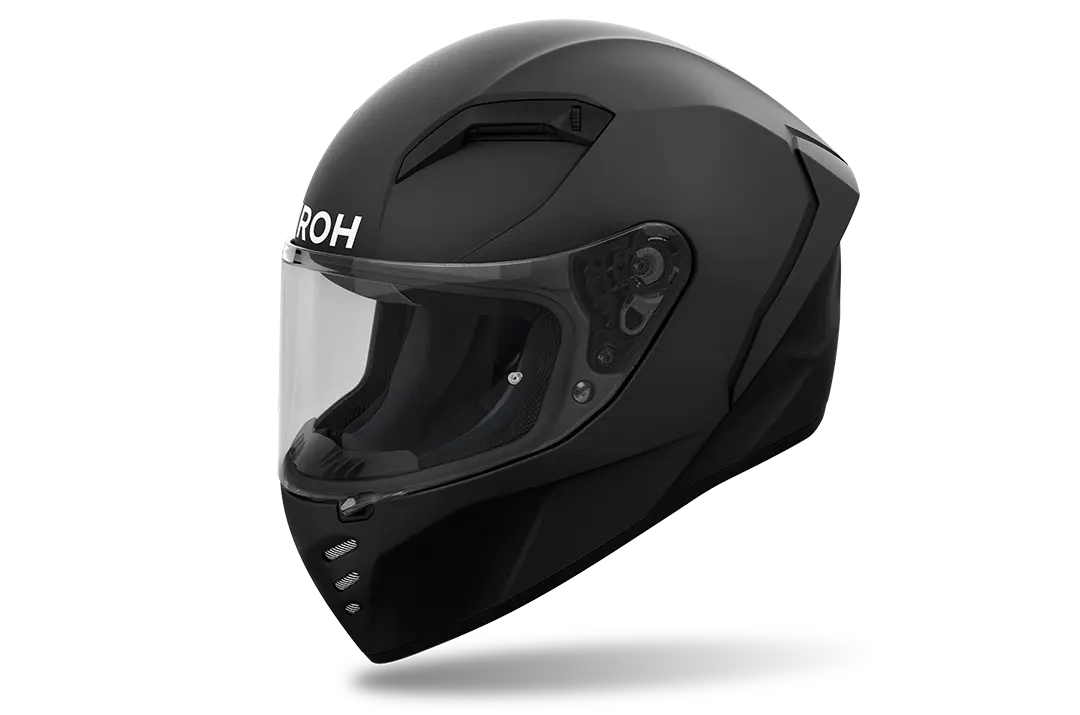 Airoh Connor Matt Black Motorcycle Helmet - Lightweight, DOT & ECE Certified for Street & Racing - Perfect for Urban Commuting & Track Days