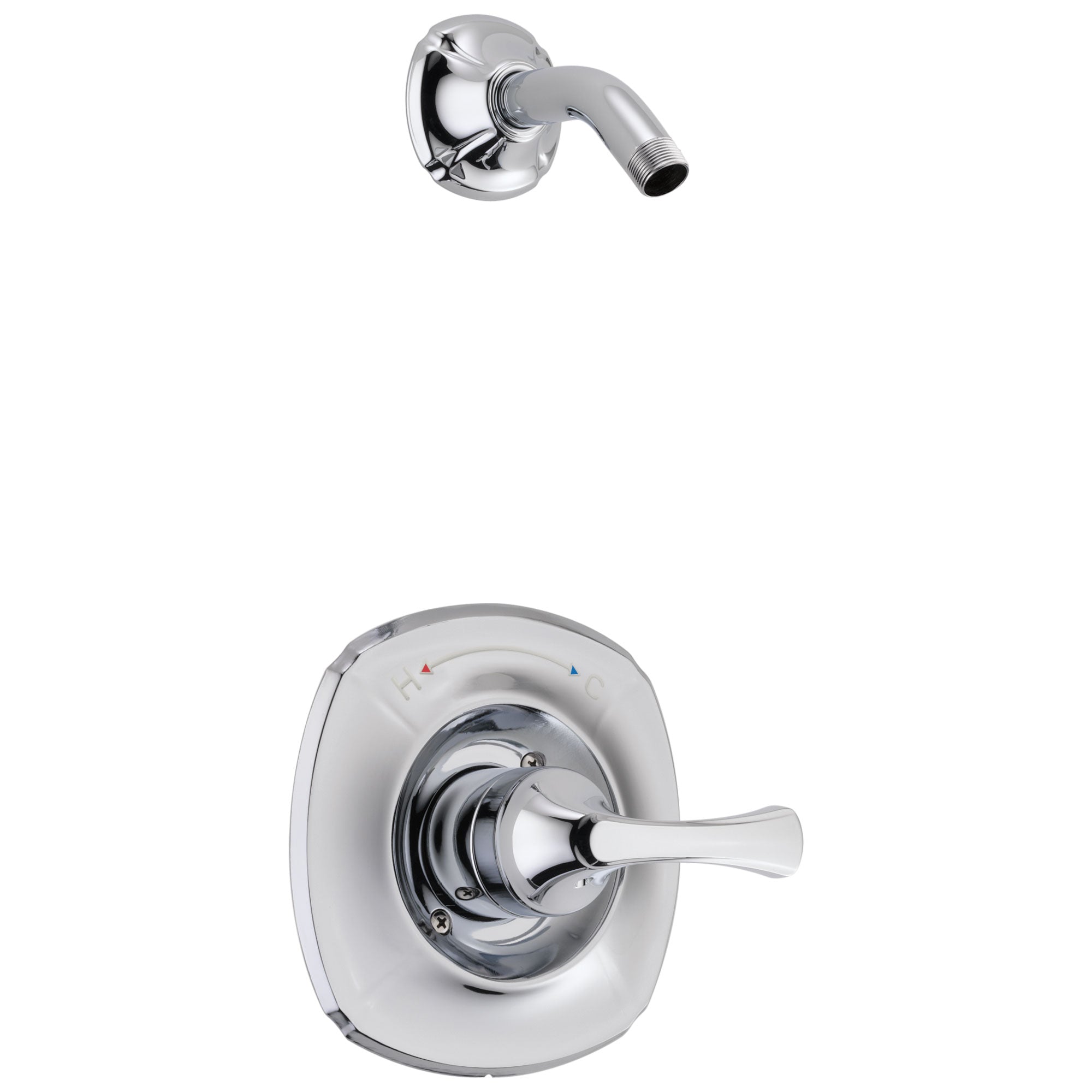 Delta Addison Collection Chrome 14 Series Single Lever Shower Faucet Trim Kit with Handle - DT14292LHD (Valve Sold Separately) | Modern Bathroom Upgrade for Showers & Bathtubs