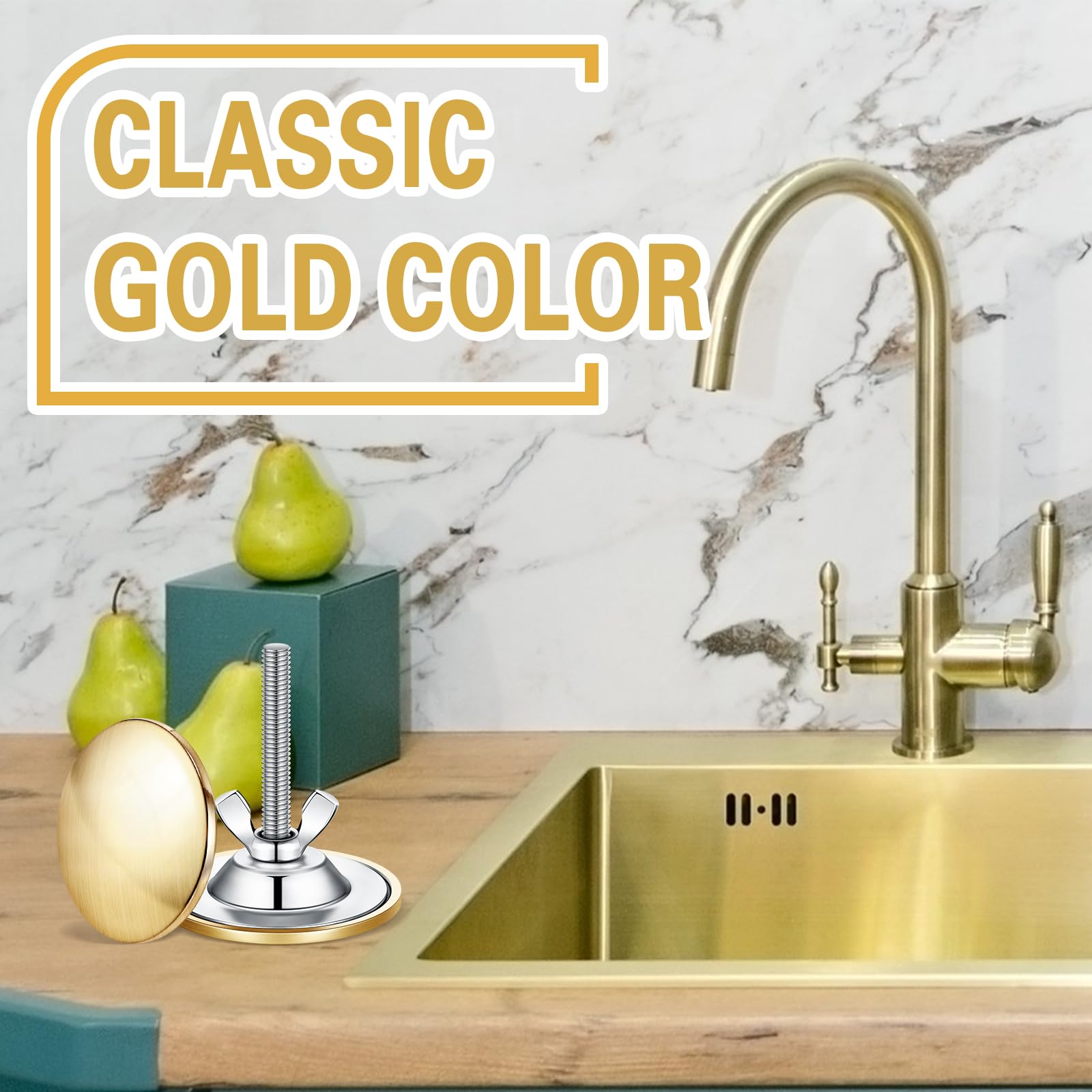 2 Inch Stainless Steel Sink Hole Cover - Brushed Gold for Kitchen Faucet Hole