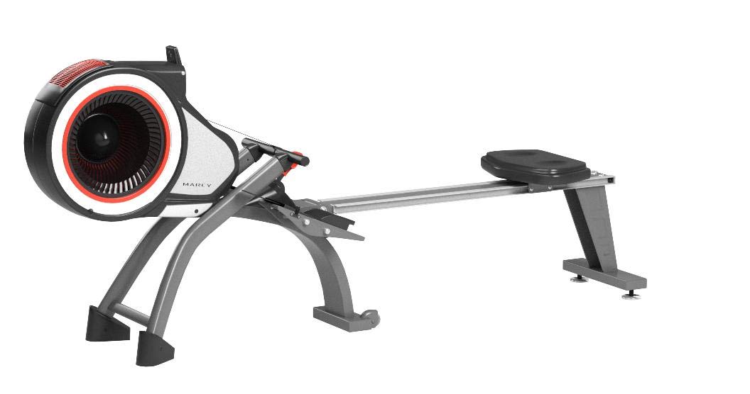 Marcy Air Resistance Rowing Machine with Transport Wheels - Foldable Home Gym Equipment for Full Body Workout | Perfect for Cardio, Strength Training & Small Spaces
