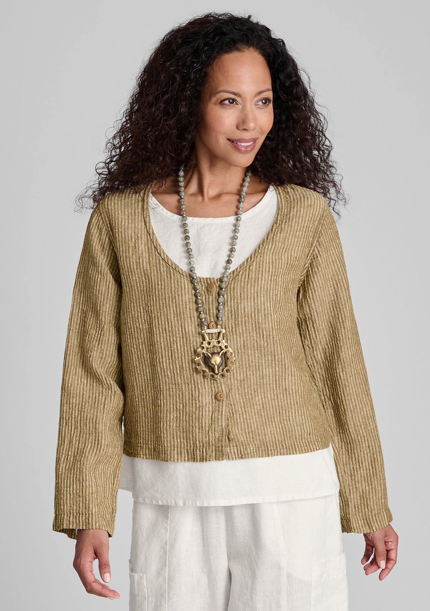 Vee Cardi Linen Cardigan for Women - Lightweight Summer Cover-Up, Casual & Boho Style - Perfect for Beach, Office, and Layering Outfits