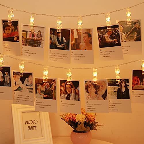 Kitmose 20 LED Battery Operated Photo Clip String Lights - 10 Ft Fairy Lights with 8 Modes for Hanging Pictures, Cards, Wall Decor - Perfect for Dorm Room, Bedroom, Party & Wedding Decorations