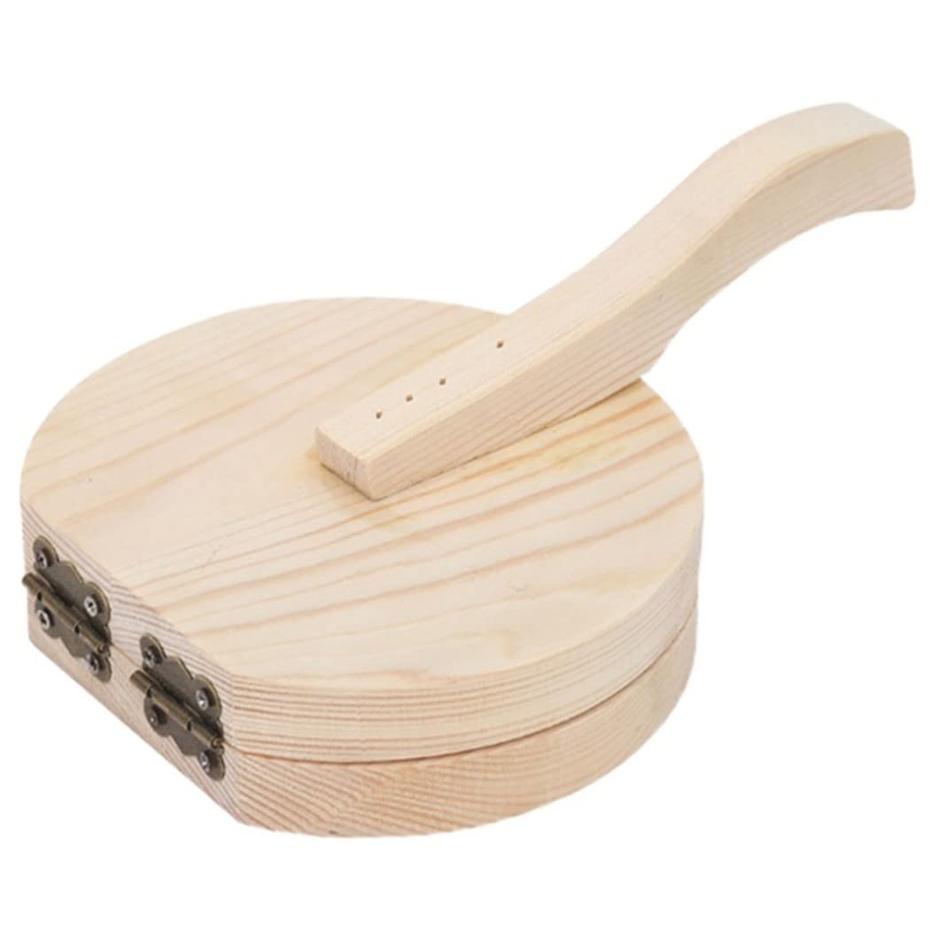 8.6 Inch Wooden Dough Press Tool - Handmade Dumpling Wrapper Press & Tortilla Maker for Homemade Dumplings, Empanadas, and Flatbreads | Perfect for Kitchen, Baking, and Family Cooking Activities