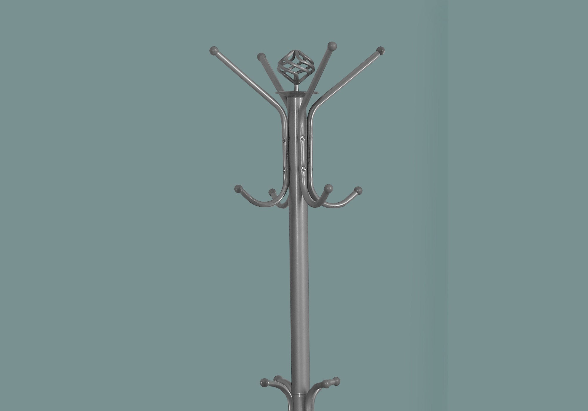 Silver Metal Coat Rack 70H - Heavy Duty Freestanding Entryway Organizer for Hats, Jackets & Bags - Perfect for Hallway, Bedroom, or Closet Storage