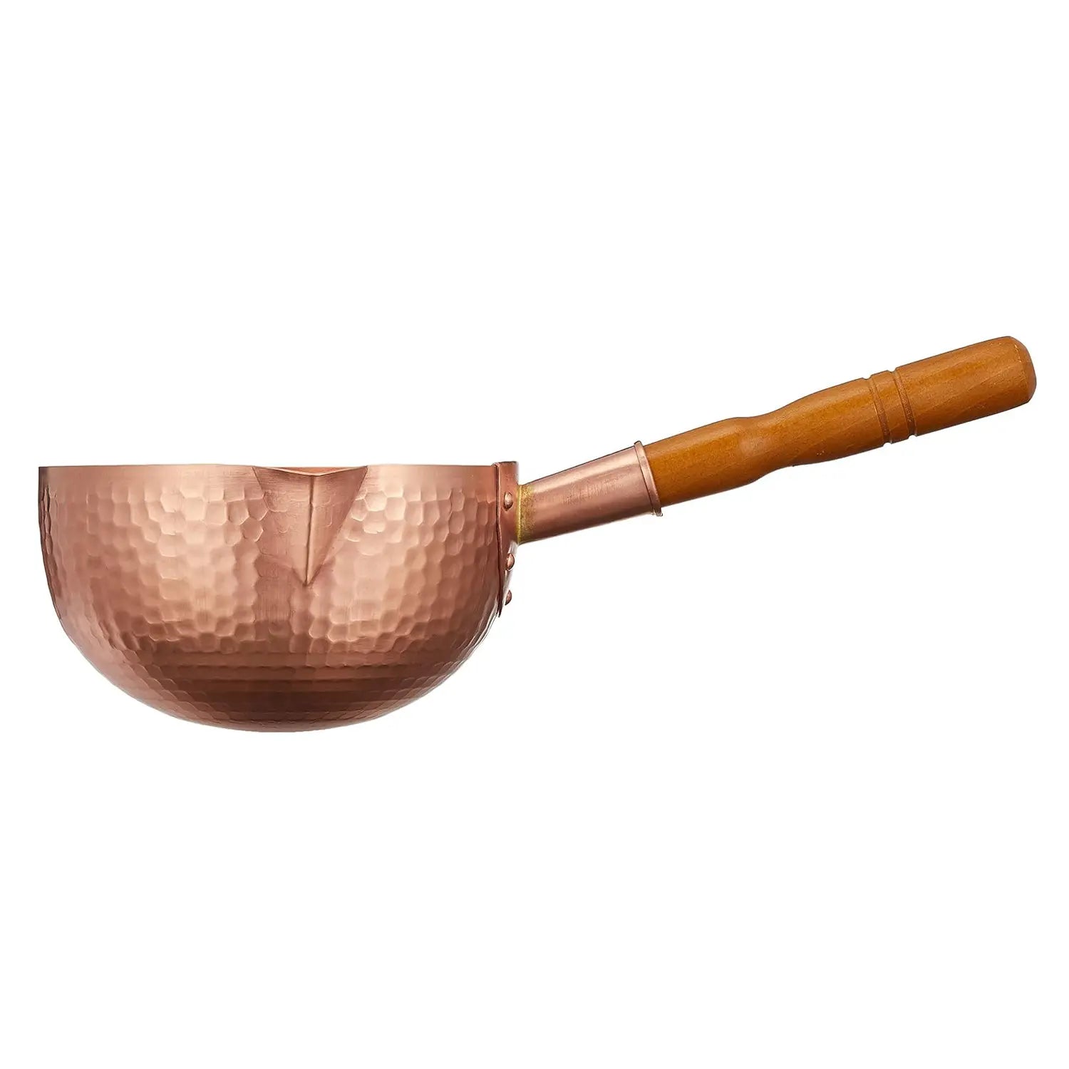 Marushin Douki Copper Round Bottom Saucepan - 2.5 Quart Japanese Style Cooking Pot for Soups, Stews & Sauces | Perfect for Home Chefs & Professional Kitchens