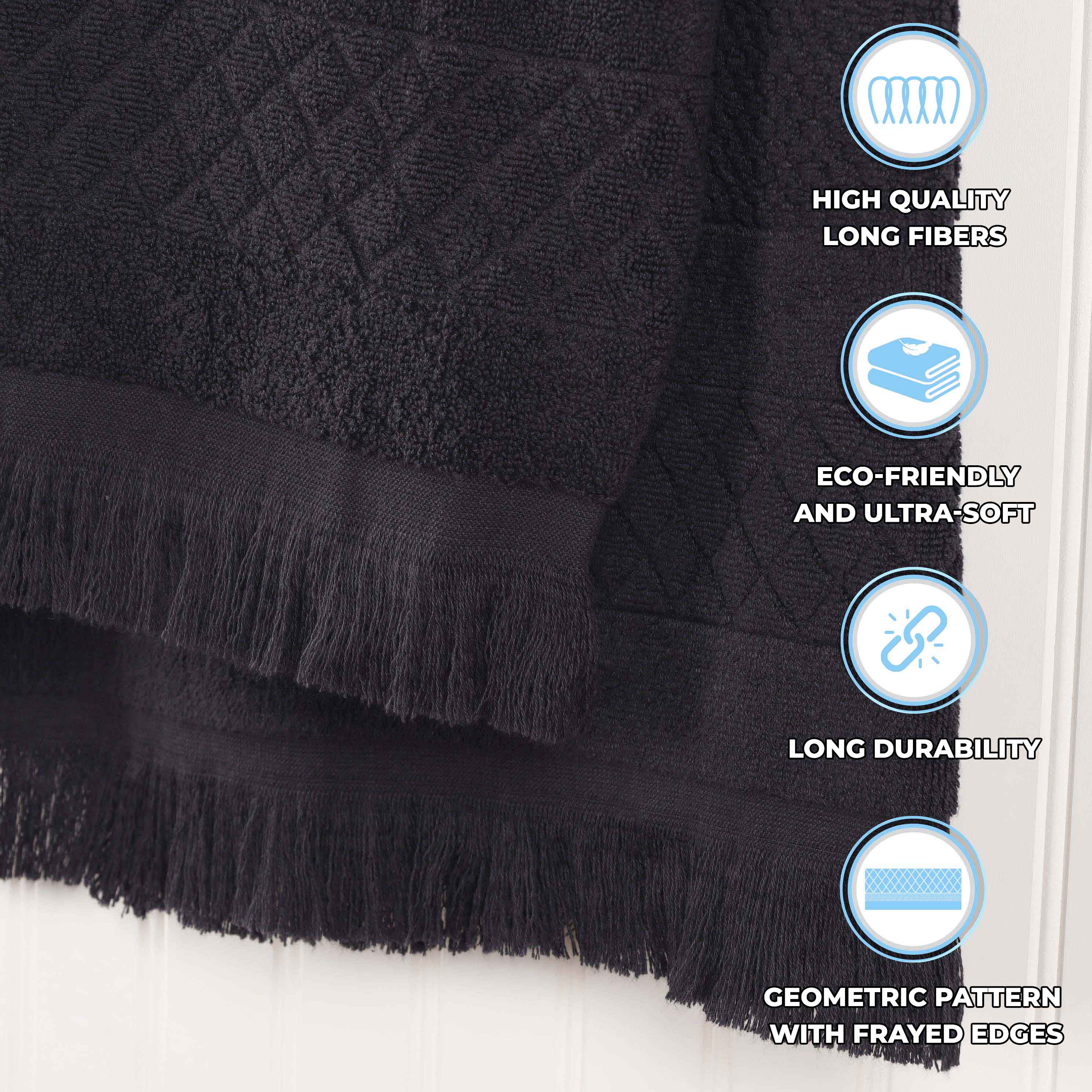 Premium 9-Piece Cotton Geometric Jacquard Towel Set - Ultra Soft, Absorbent & Plush - Perfect for Bathroom, Spa & Luxury Home Decor