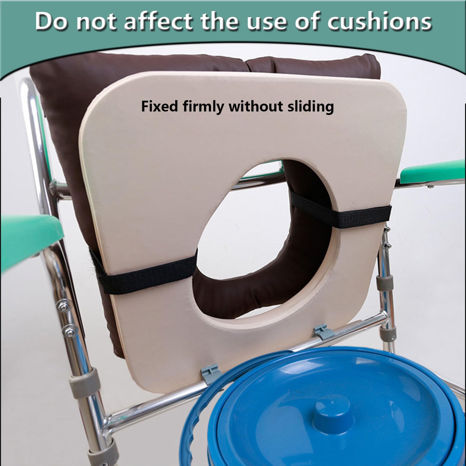 **Soft Commode Seat Cushion Replacement - Padded Toilet Seat Cushion for Bedside & Portable Commodes - Comfortable for Seniors & Shower Chairs - Ideal for Elderly Care, Post-Surgery & Mobility Assistance**