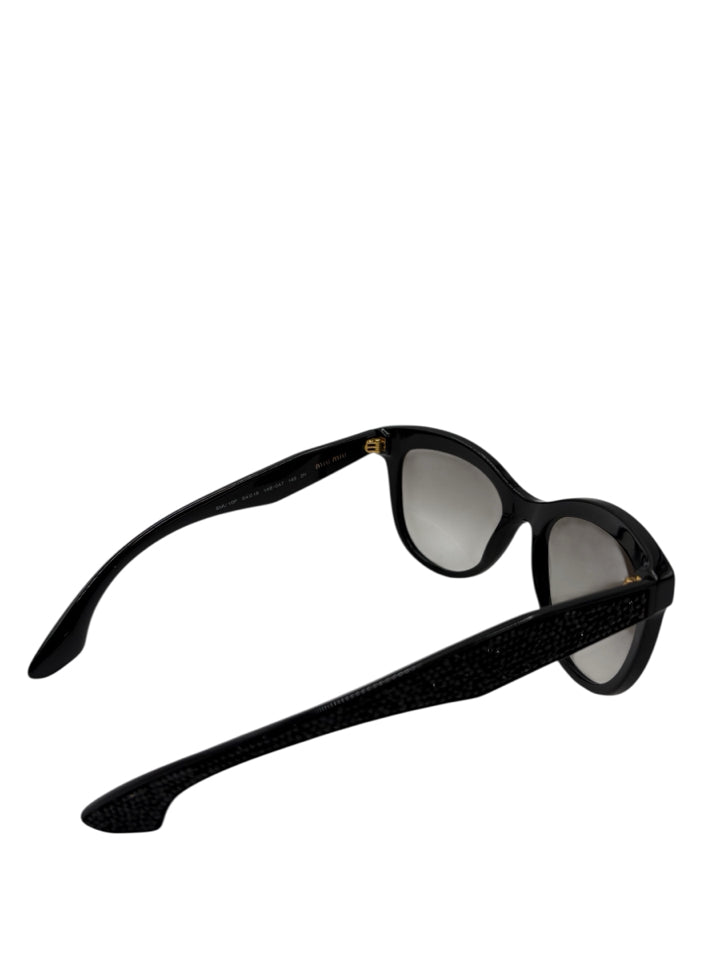 Miu Miu Crystal Rock SMU 10P Black Sunglasses for Women - Luxury Designer Shades with UV Protection - Perfect for Beach, Driving & Fashion Outfits