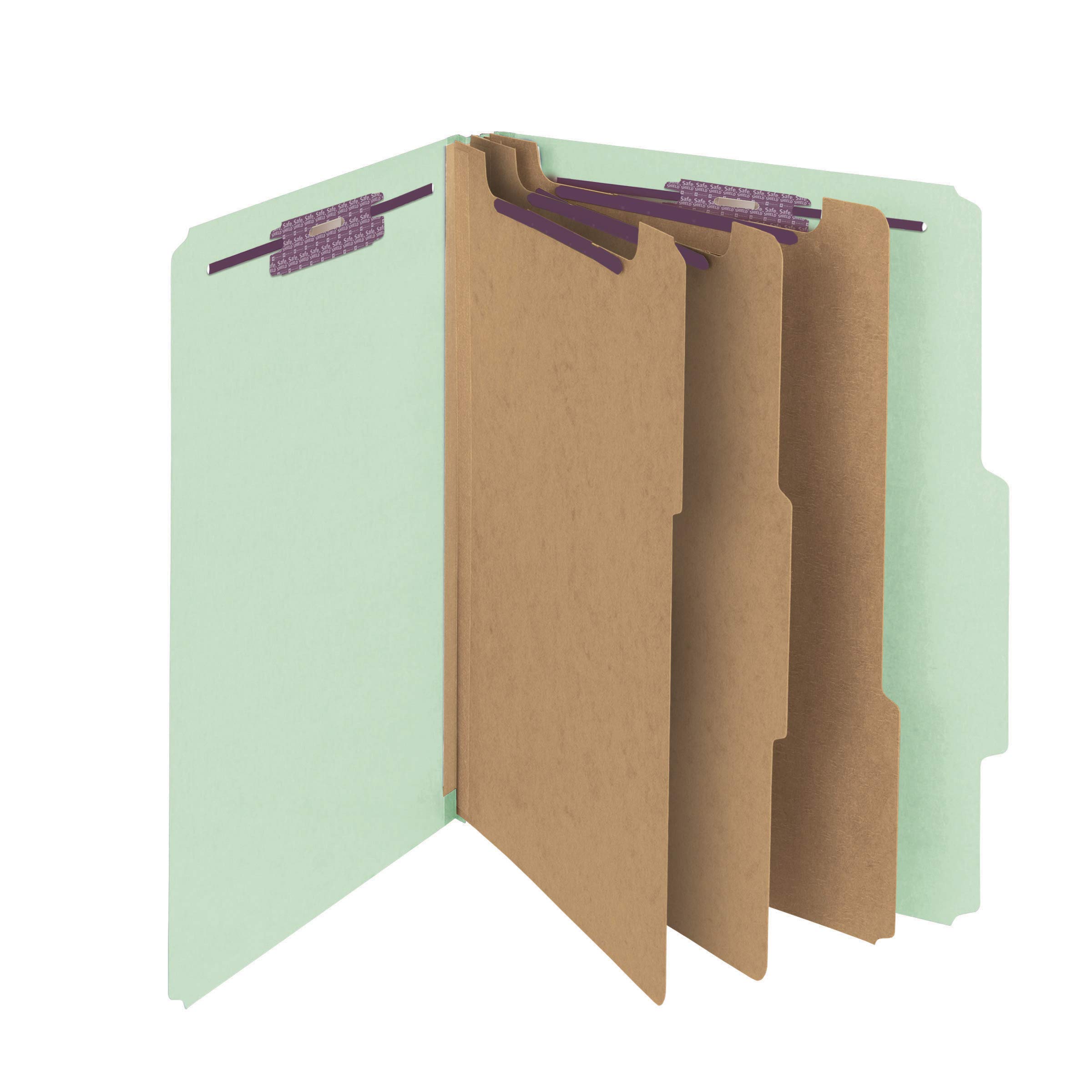 Smead Pressboard Classification File Folder with SafeSHIELD Fasteners - 3 Dividers, 3