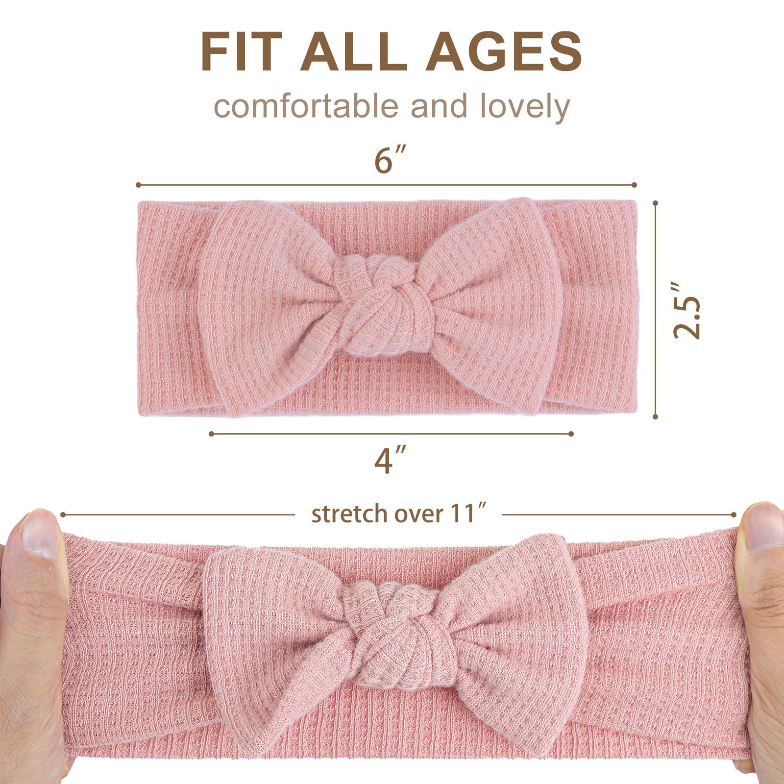 3Pcs Baby Girls Hairbands with Bows - Soft 4