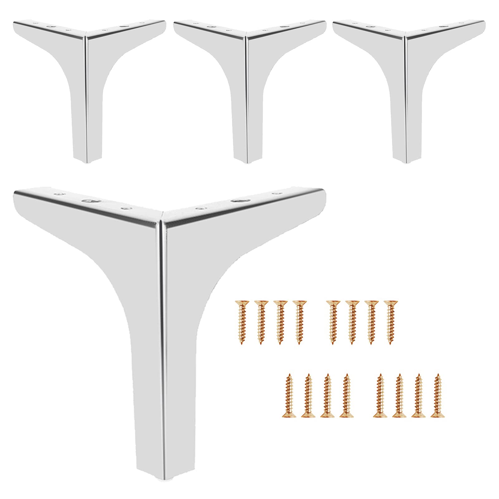 4 Pack Black Metal Table Legs - Heavy Duty DIY Furniture Legs for Coffee Tables, TV Stands, Wardrobes, Sofas & Beds - Non-Slip Silver Feet (15cm/5.9in) - Perfect for Home Office, Living Room & Bedroom Furniture Upgrade