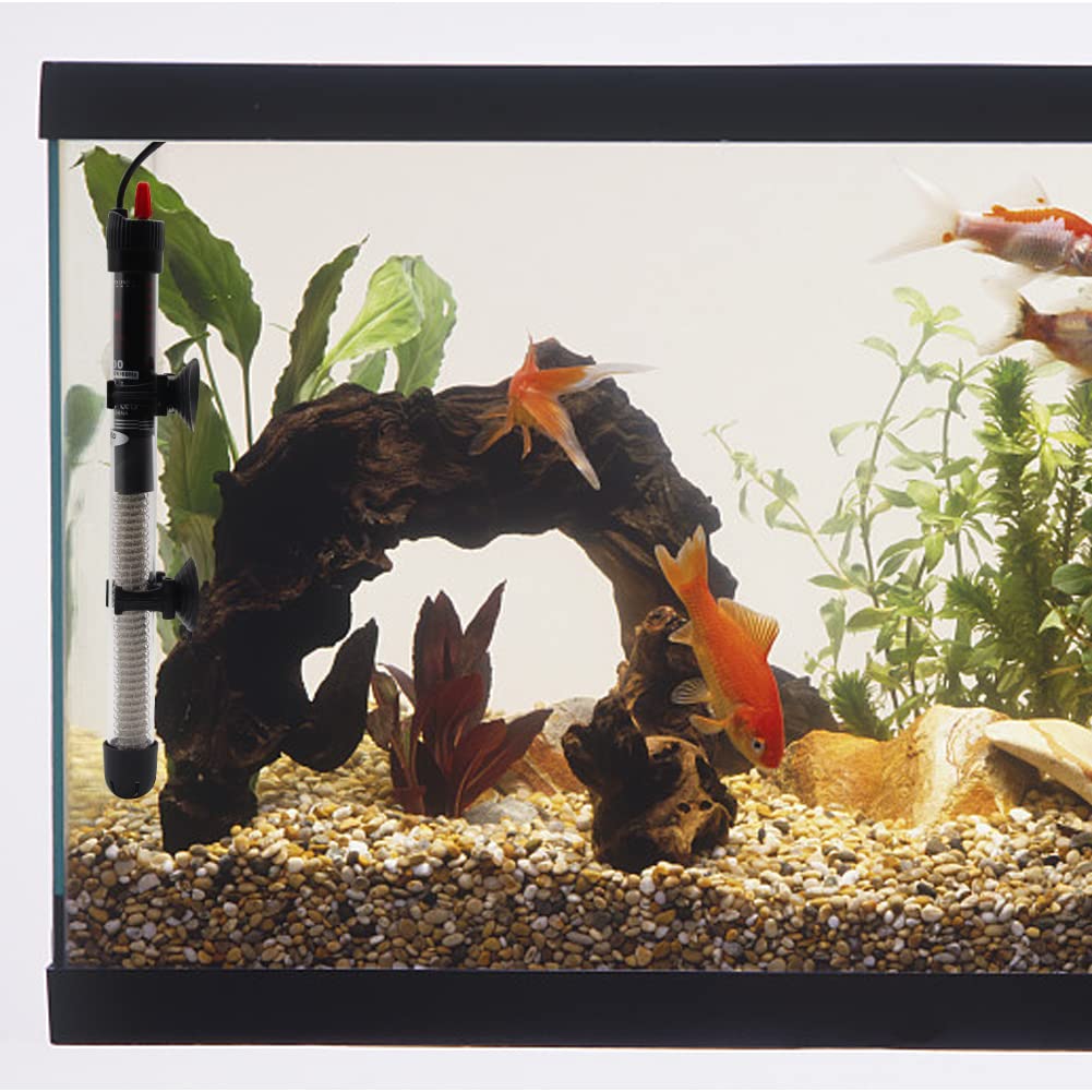 25W-300W Auto Submersible Aquarium Heater with Thermostat & Thermometer Sticker - Fish Tank Heater for Freshwater/Saltwater Tanks - Perfect for Tropical Fish, Betta, Goldfish & Marine Aquariums